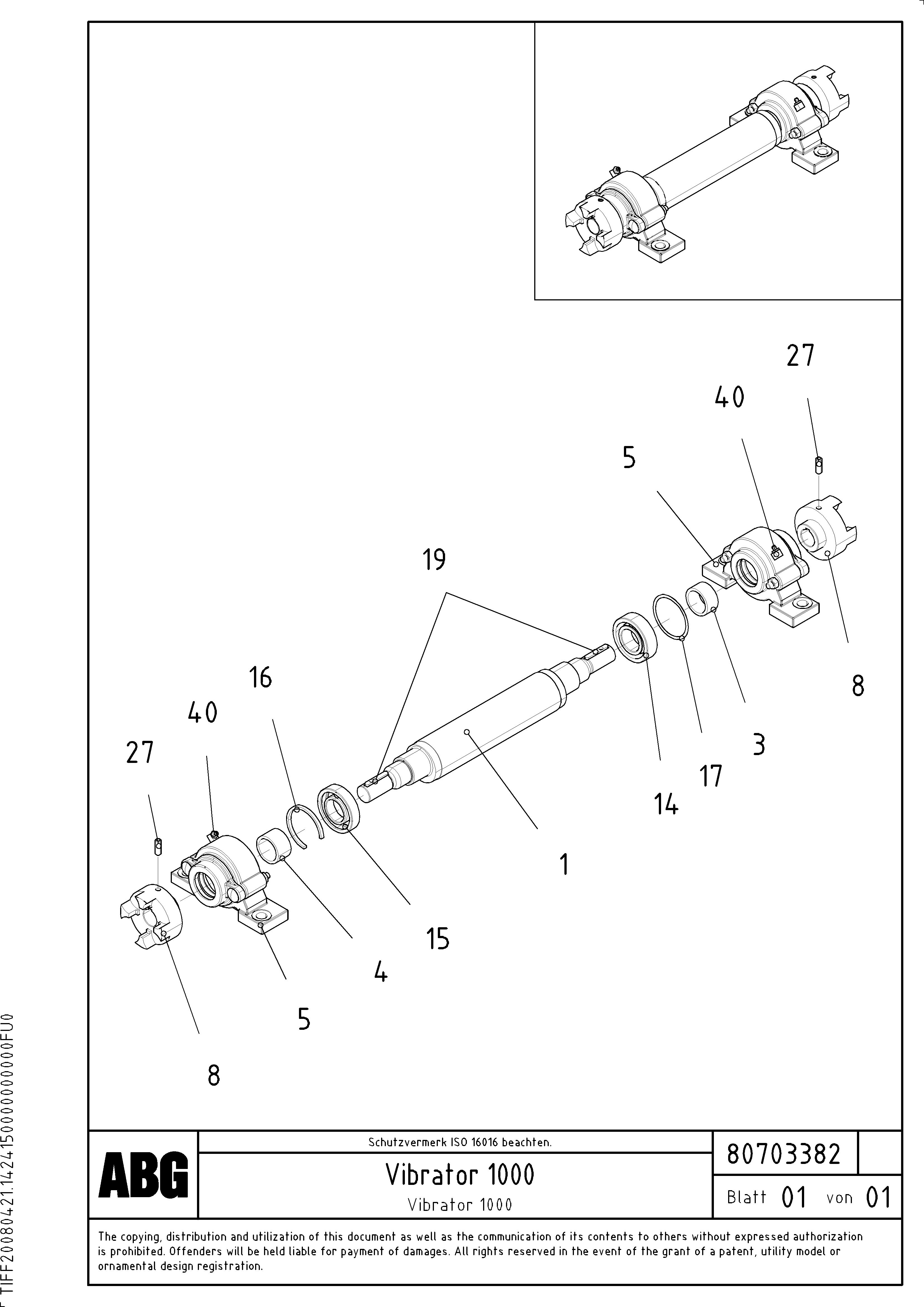 Схема запчастей Volvo ABG8820B - 71103 Vibrator for extension VDT 121 VARIO ATT.SCREED 9,0 - 12,0M ABG8820/ABG8820B