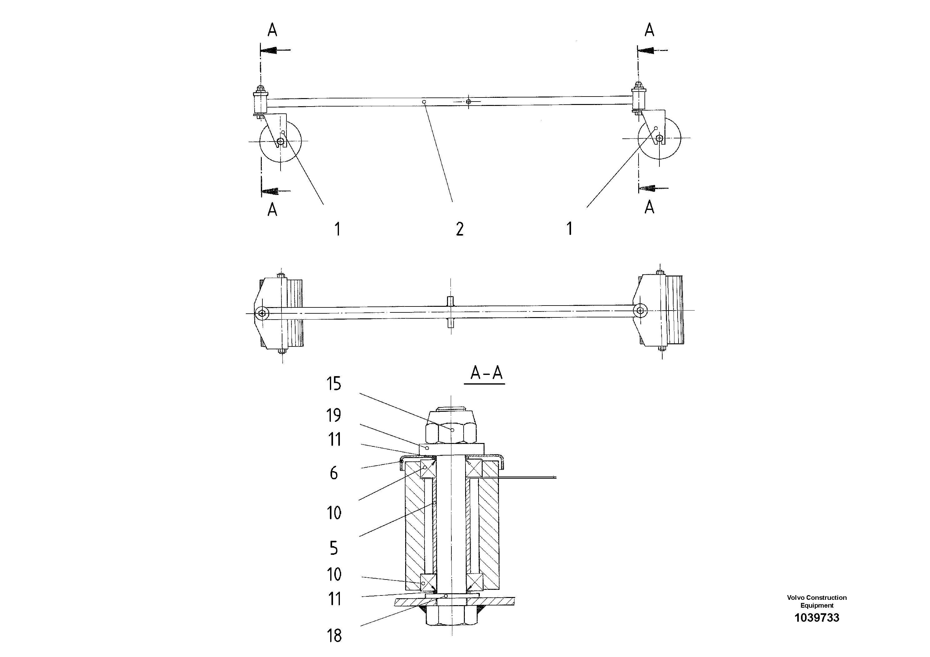 Схема запчастей Volvo ABG8820B - 54649 Rocker Bogie ABG8820/ABG8820B ABG8820 S/N 21098-23354 ABG8820B S/N 23355-