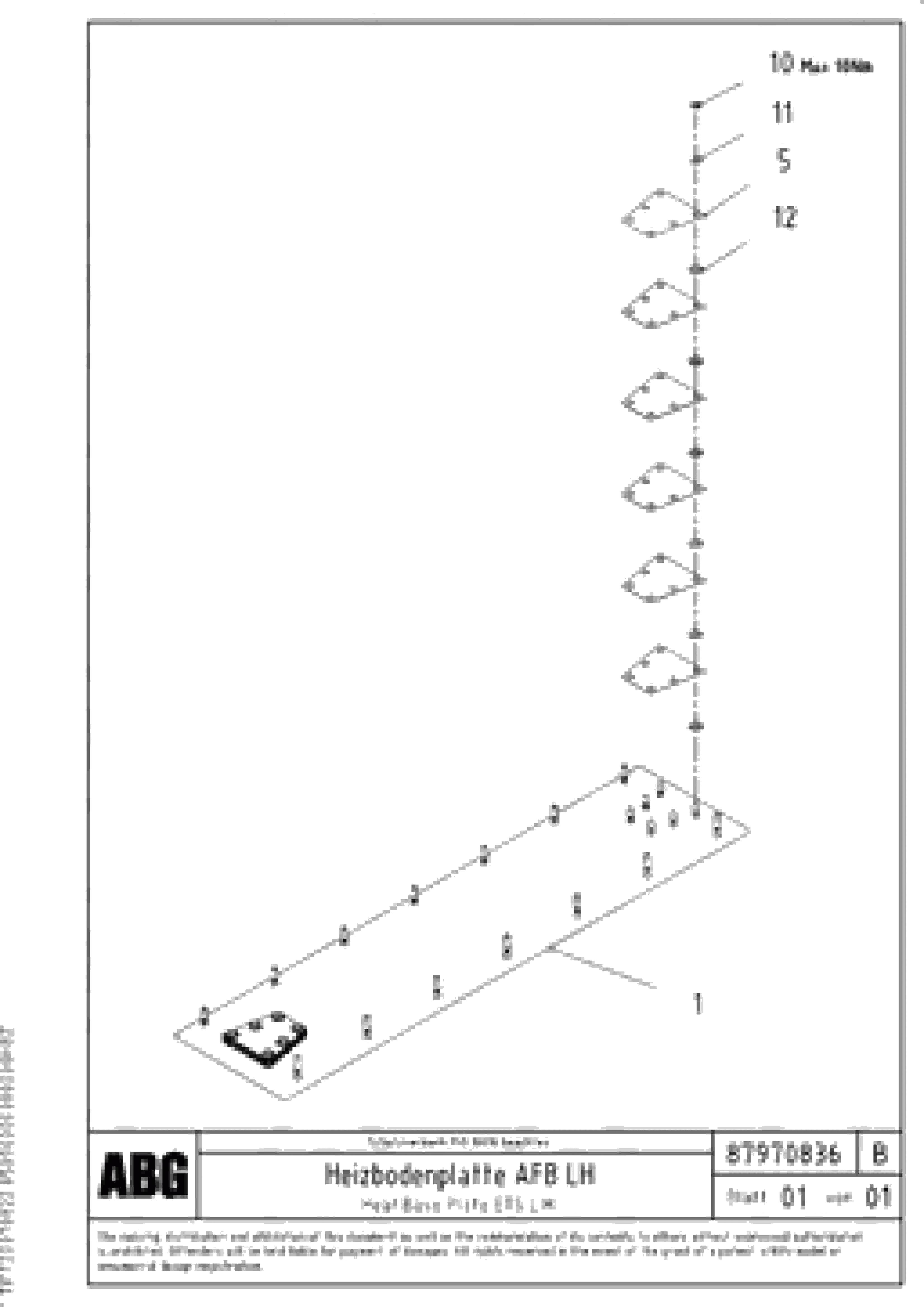 Схема запчастей Volvo ABG8820B - 69206 Heating base plate for extension VB 88 GTC ATT. SCREEDS 3,0 -10,0M ABG8820/ABG8820B
