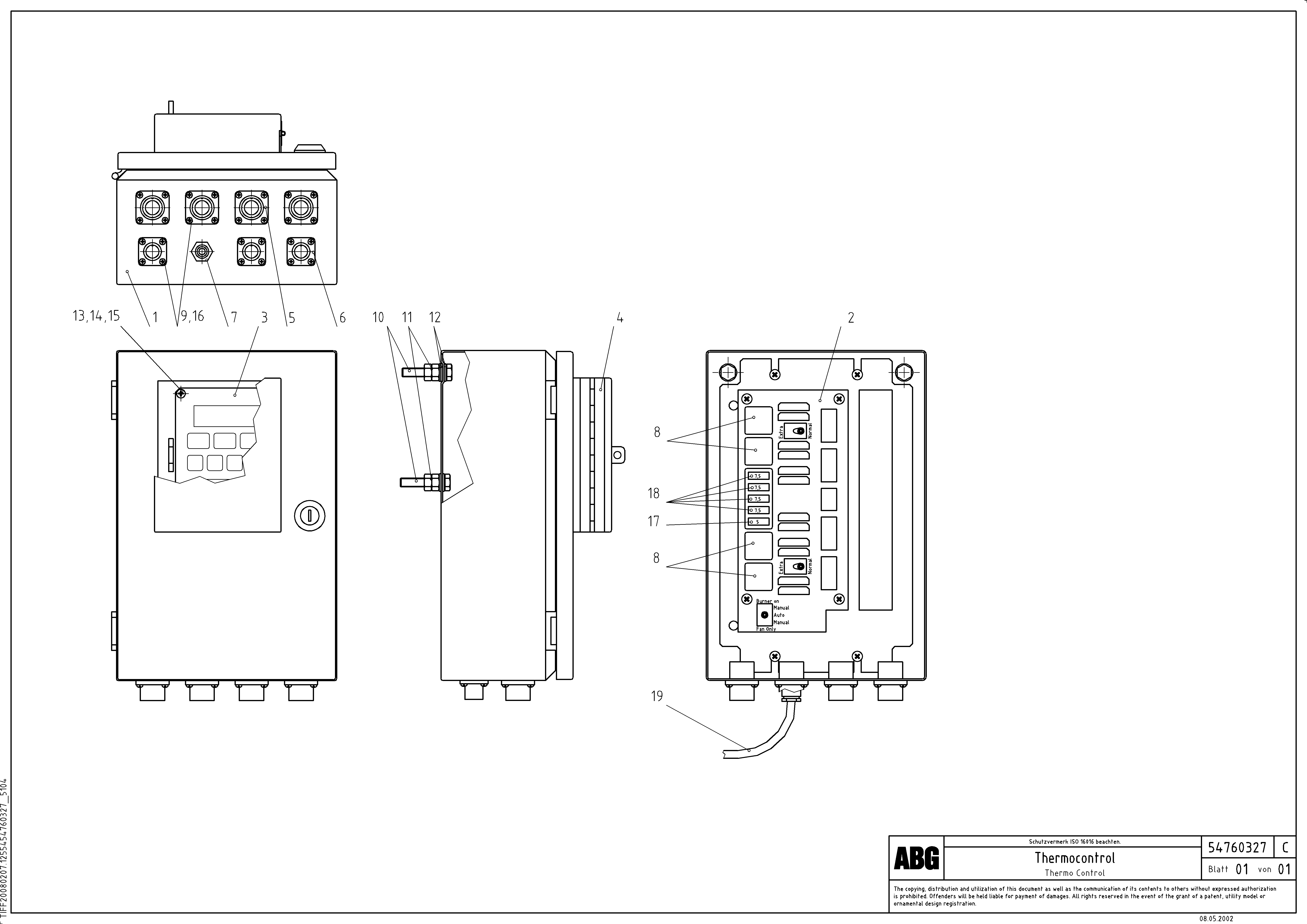 Схема запчастей Volvo ABG8820B - 97470 Thermo Control VDT-V 88 GTC ATT. SCREEDS 3,0 - 9,0M ABG8820/ABG8820B