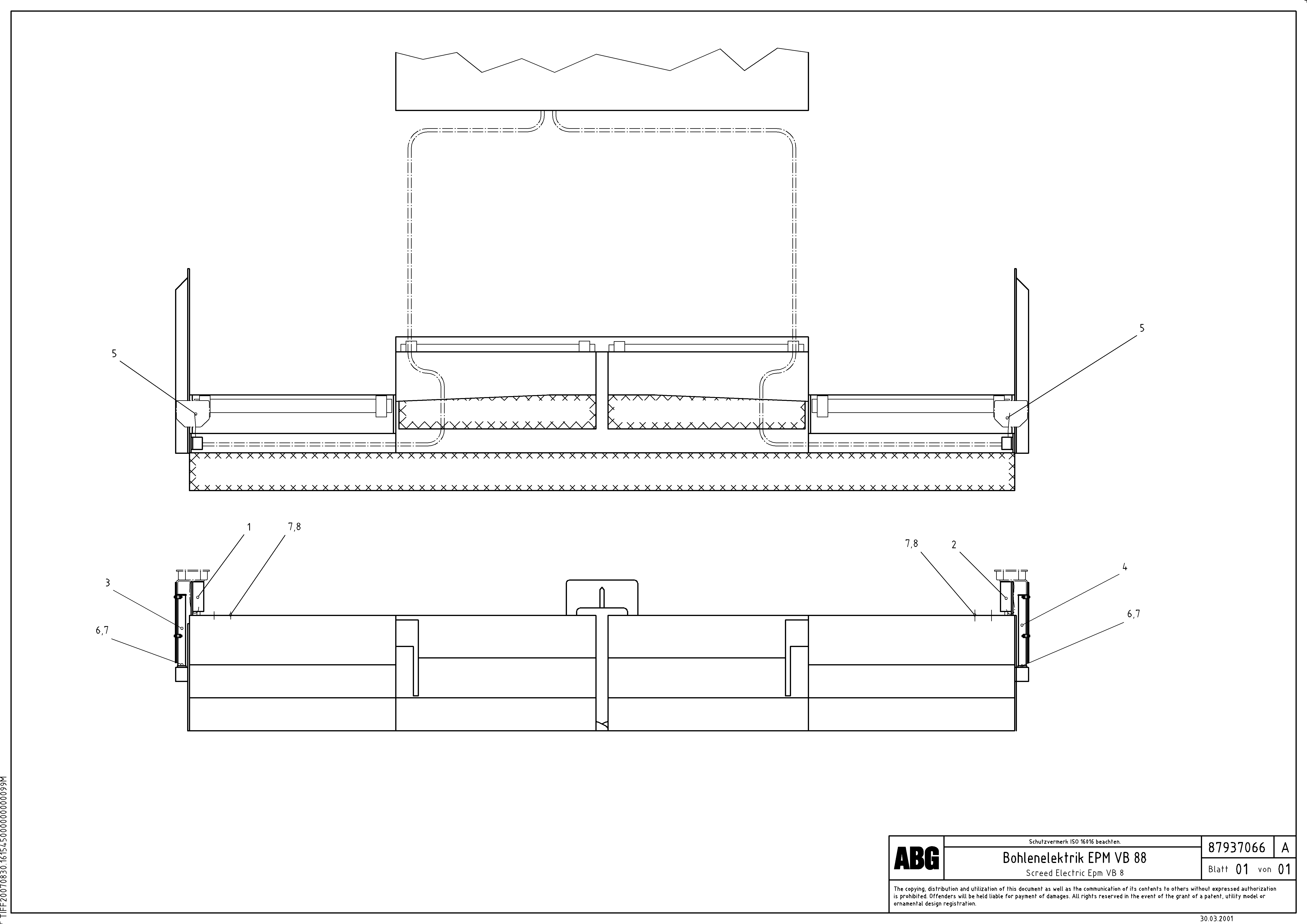 Схема запчастей Volvo ABG8820B - 72347 Electric installation on screed for Epm VDT-V 88 ETC ATT. SCREEDS 3,0 - 9,0M ABG8820, ABG8820B