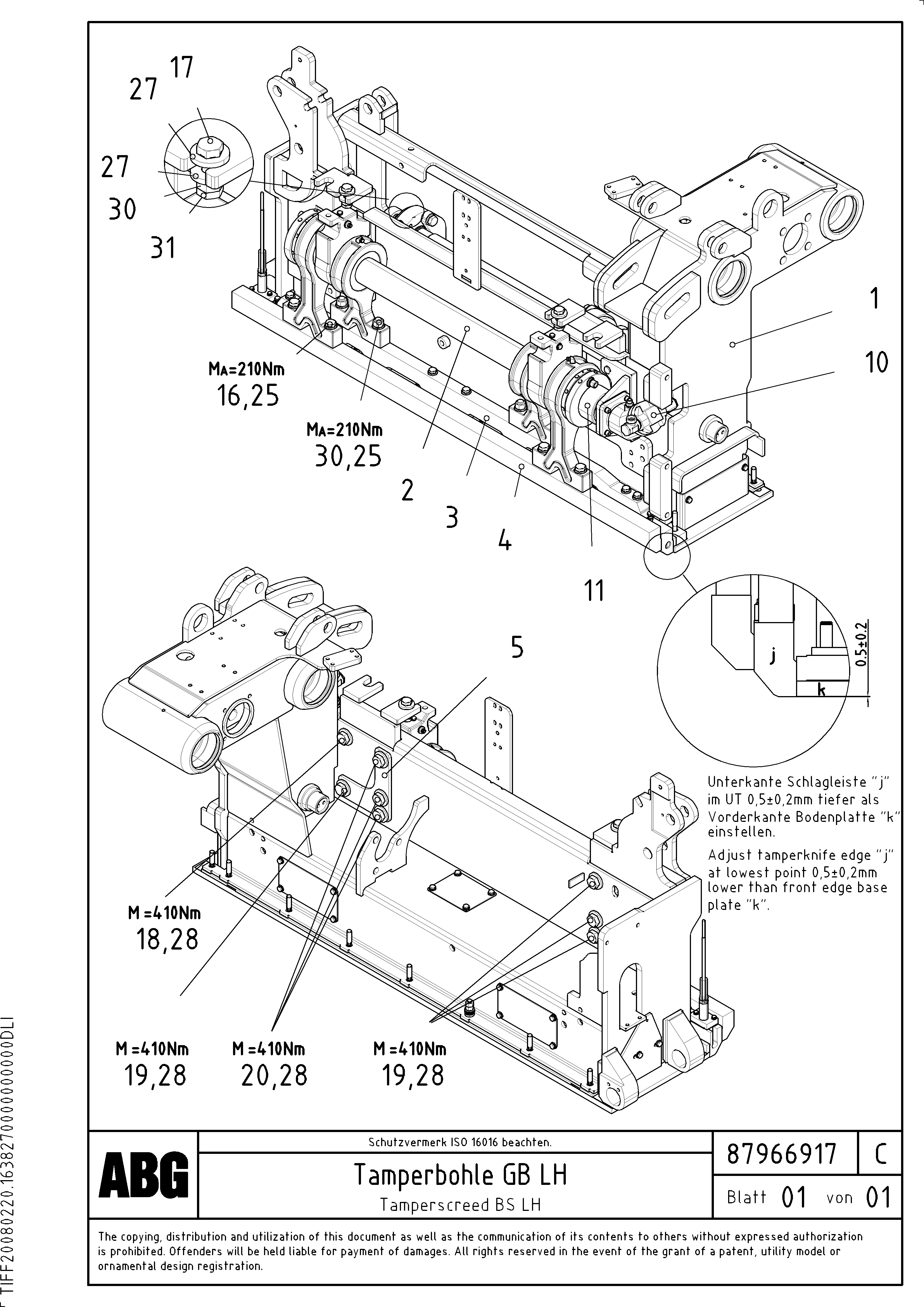 Схема запчастей Volvo ABG8820B - 75867 Tamper screed for basic screed VDT-V 88 ETC ATT. SCREEDS 3,0 - 9,0M ABG8820, ABG8820B