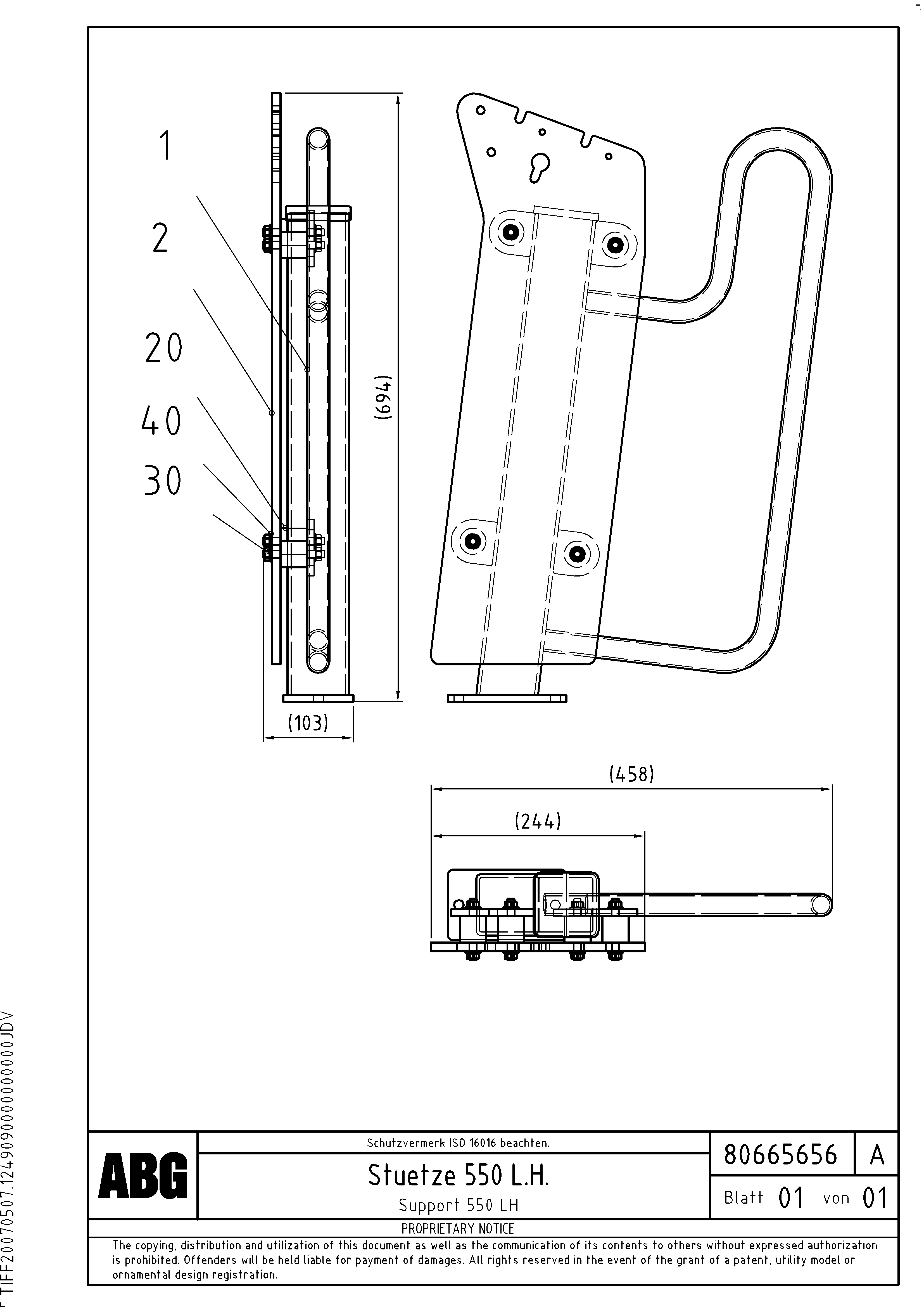 Схема запчастей Volvo ABG8820B - 81161 Support 550 for the external control panel, EPM MB 122 ATT. SCREEDS 2,5 -12,0M ABG8820, ABG8820B