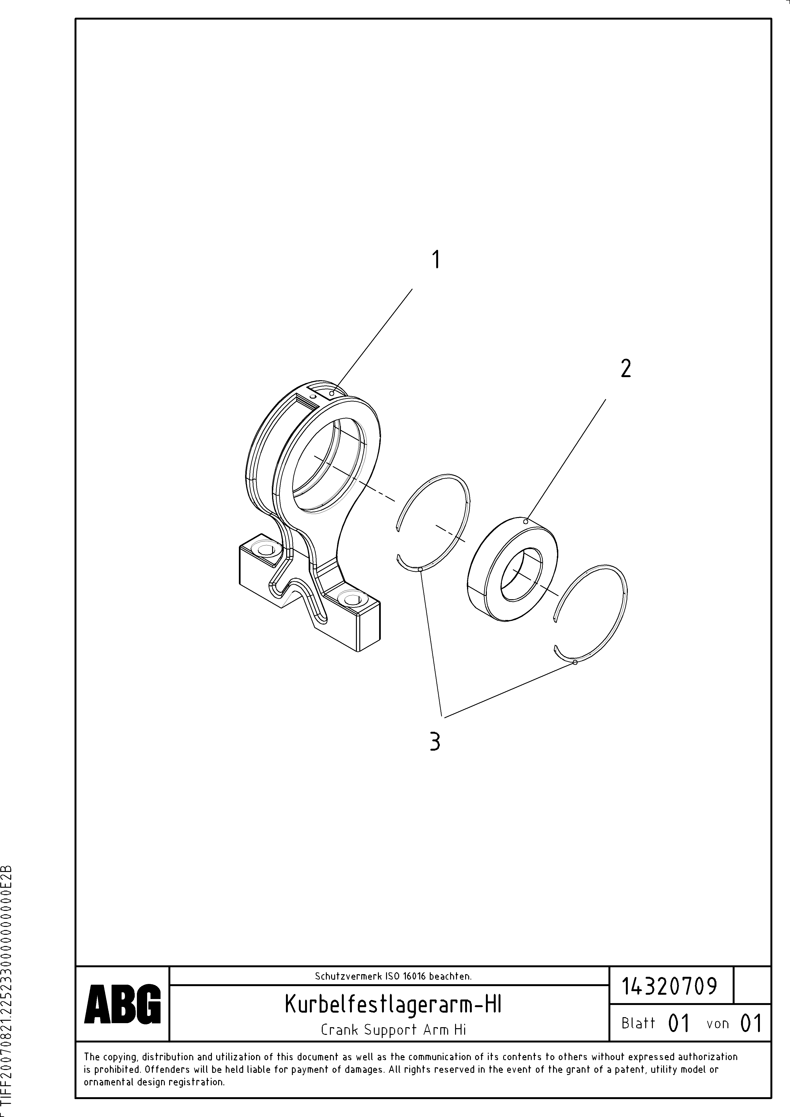 Схема запчастей Volvo ABG8820B - 75893 Crank support arm for drive shaft VDT-V 88 GTC ATT. SCREEDS 3,0 - 9,0M ABG8820/ABG8820B