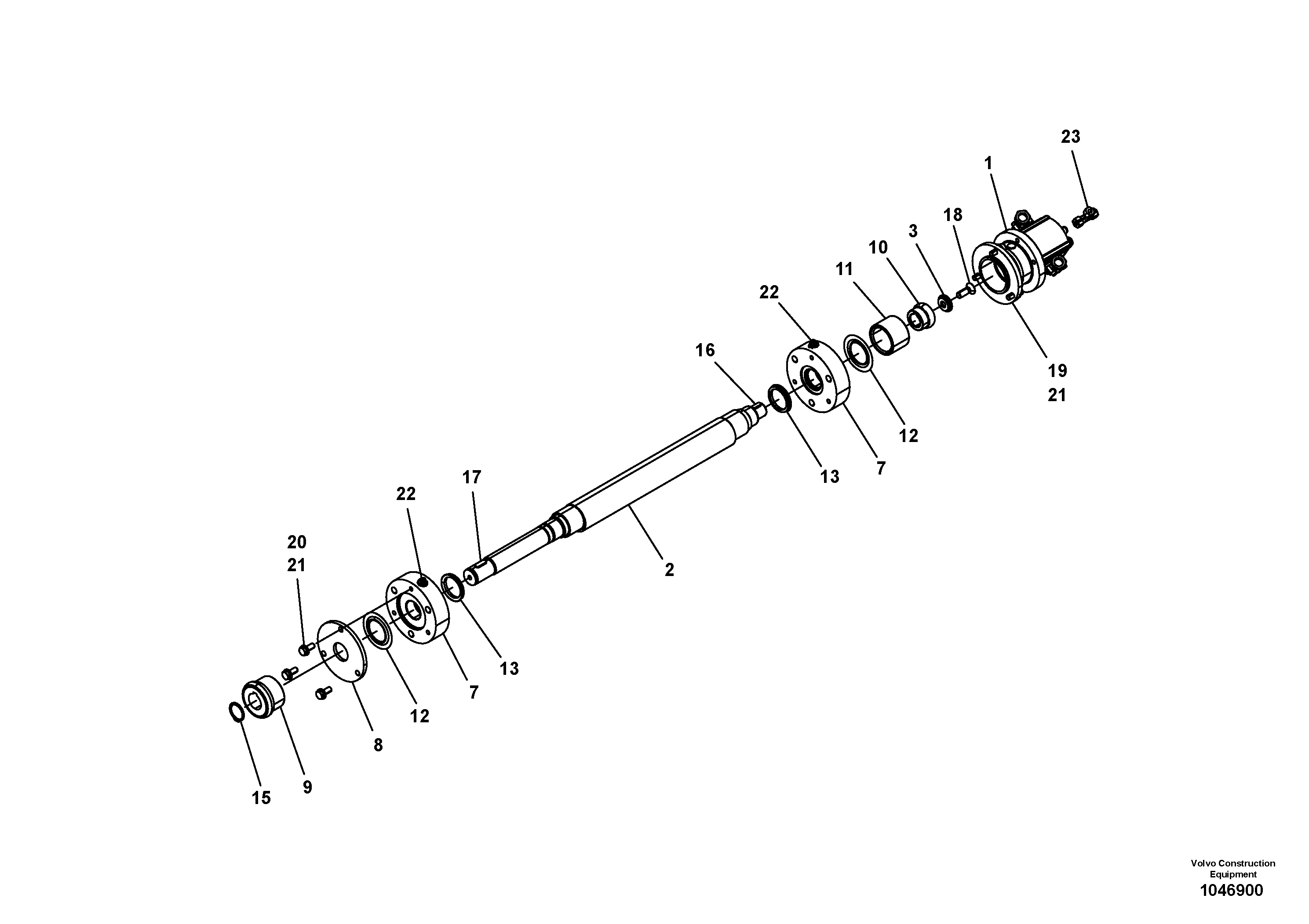 Схема запчастей Volvo ABG8820B - 78992 Vibrator shaft for extendable screed VB 78 GTC ATT. SCREEDS 2,5 - 9,0M ABG8820, ABG8820B