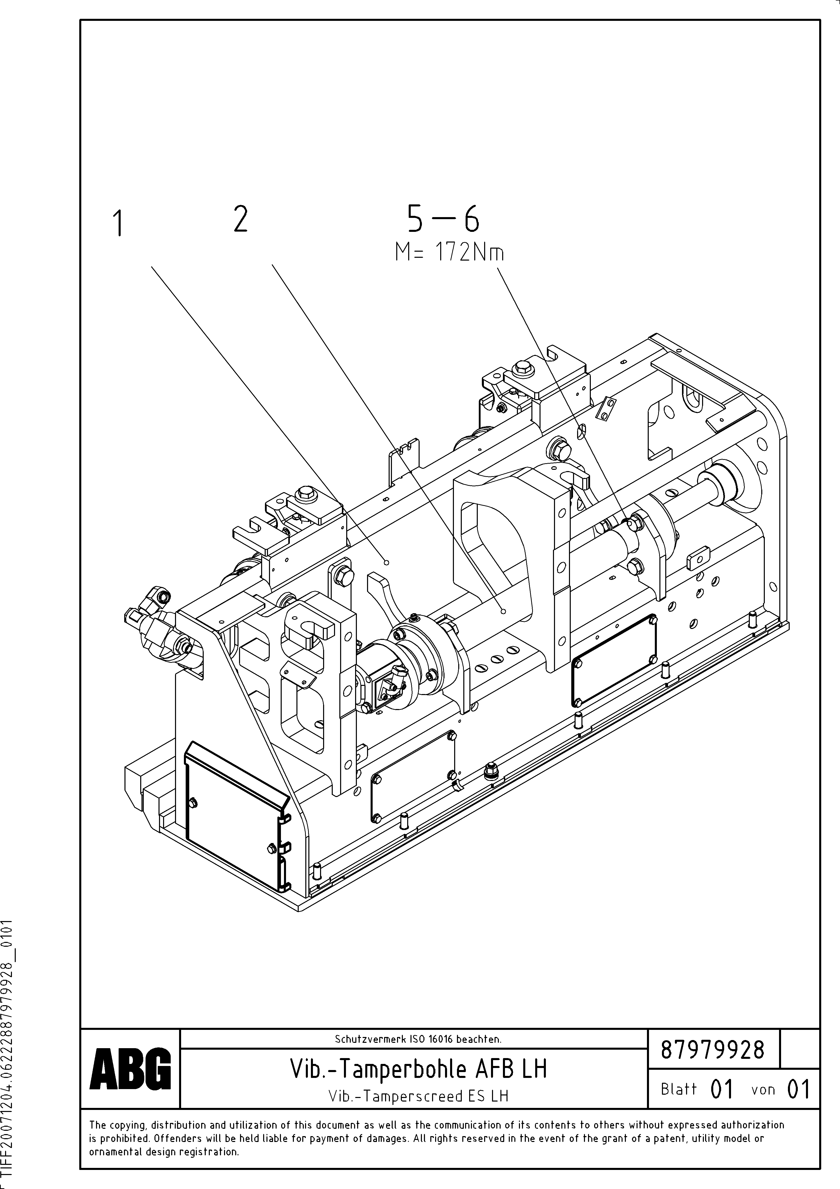 Схема запчастей Volvo ABG8820B - 70574 Vib.-tamperscreed for extendable screed VDT-V 78 GTC ATT. SCREEDS 2,5 - 9,0M AGB8820, AGB8820B