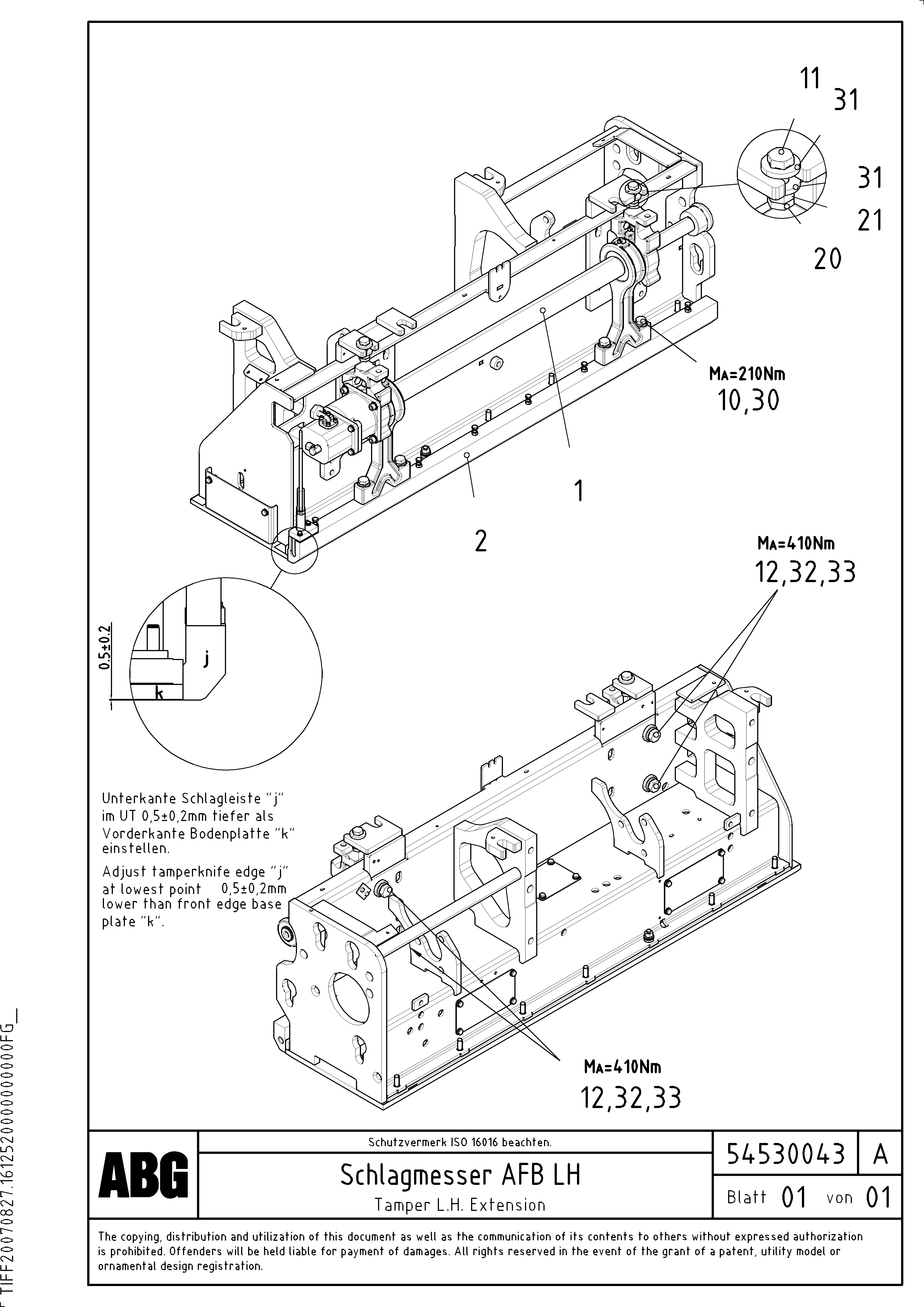 Схема запчастей Volvo ABG8820B - 63695 Tamper for extendable screed VB 89 ETC ATT. SCREEDS 3,0 - 9,0M ABG8820, ABG8820B