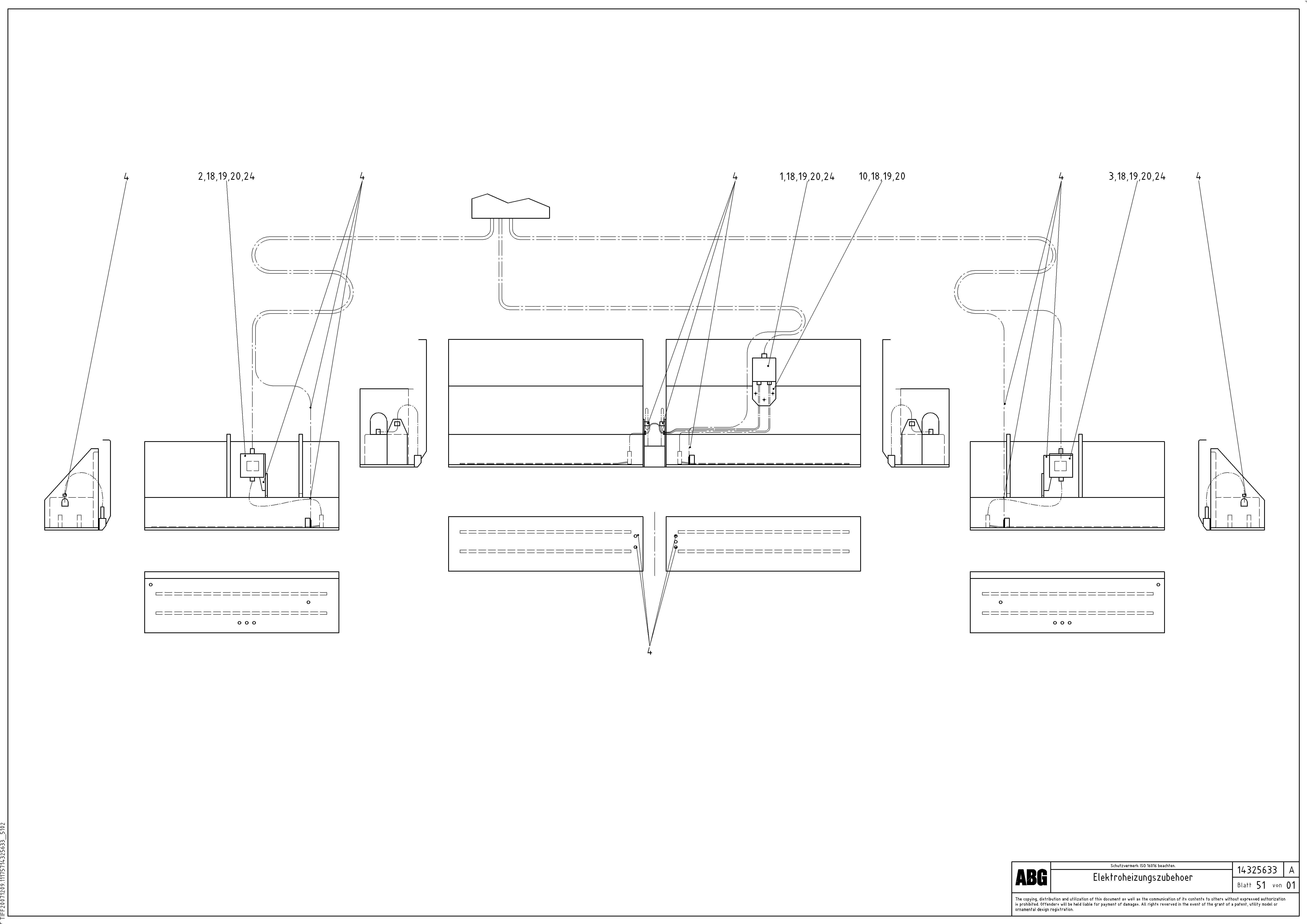Схема запчастей Volvo ABG8820B - 63713 Electrical heating accessories for basic and extandable screed VB 89 ETC ATT. SCREEDS 3,0 - 9,0M ABG8820, ABG8820B
