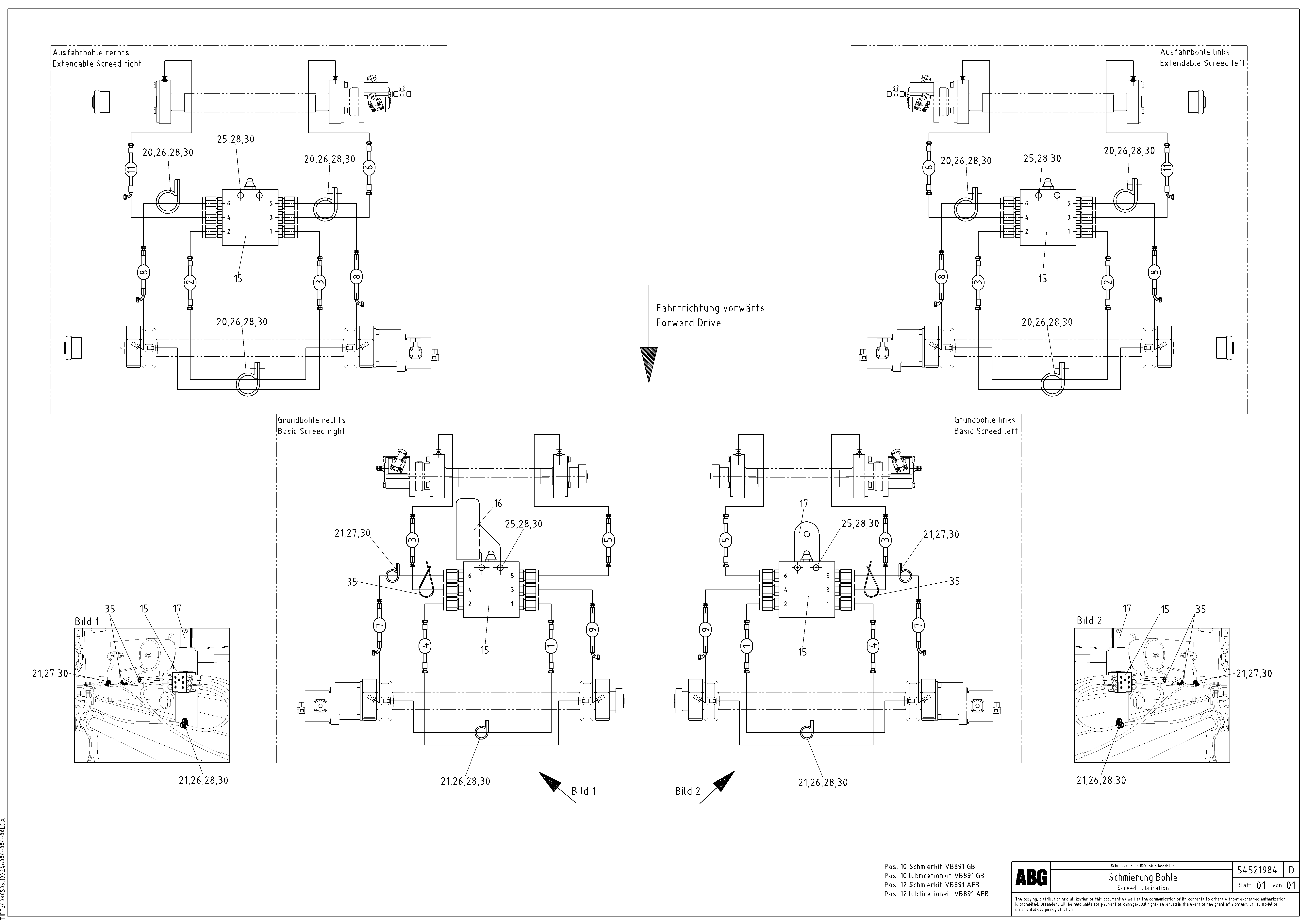Схема запчастей Volvo ABG8820B - 69380 Screed lubrication for basic and extandable screed VB 89 ETC ATT. SCREEDS 3,0 - 9,0M ABG8820, ABG8820B
