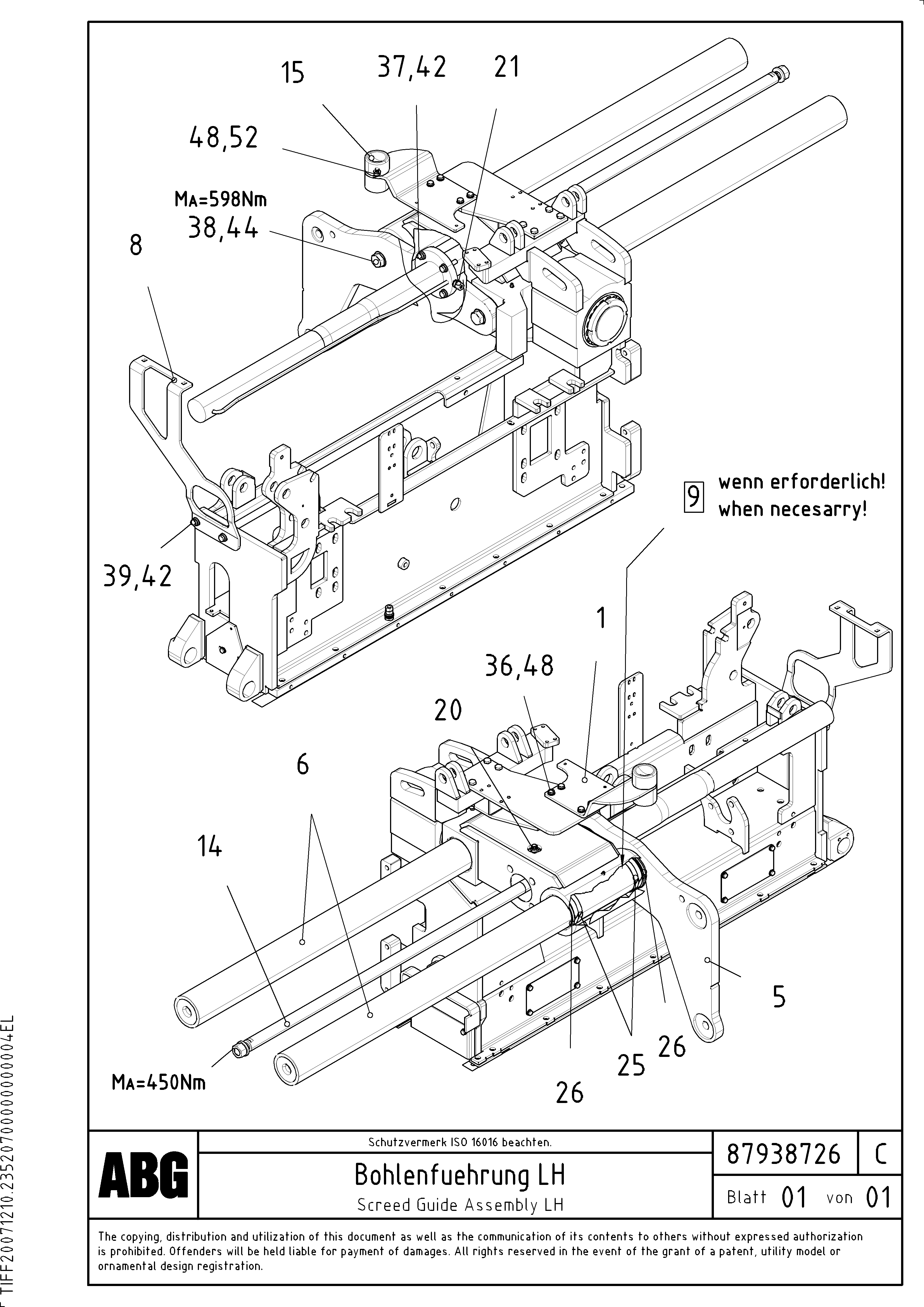 Схема запчастей Volvo ABG8820B - 69021 Screed guide for basic screed VB 89 ETC ATT. SCREEDS 3,0 - 9,0M ABG8820, ABG8820B