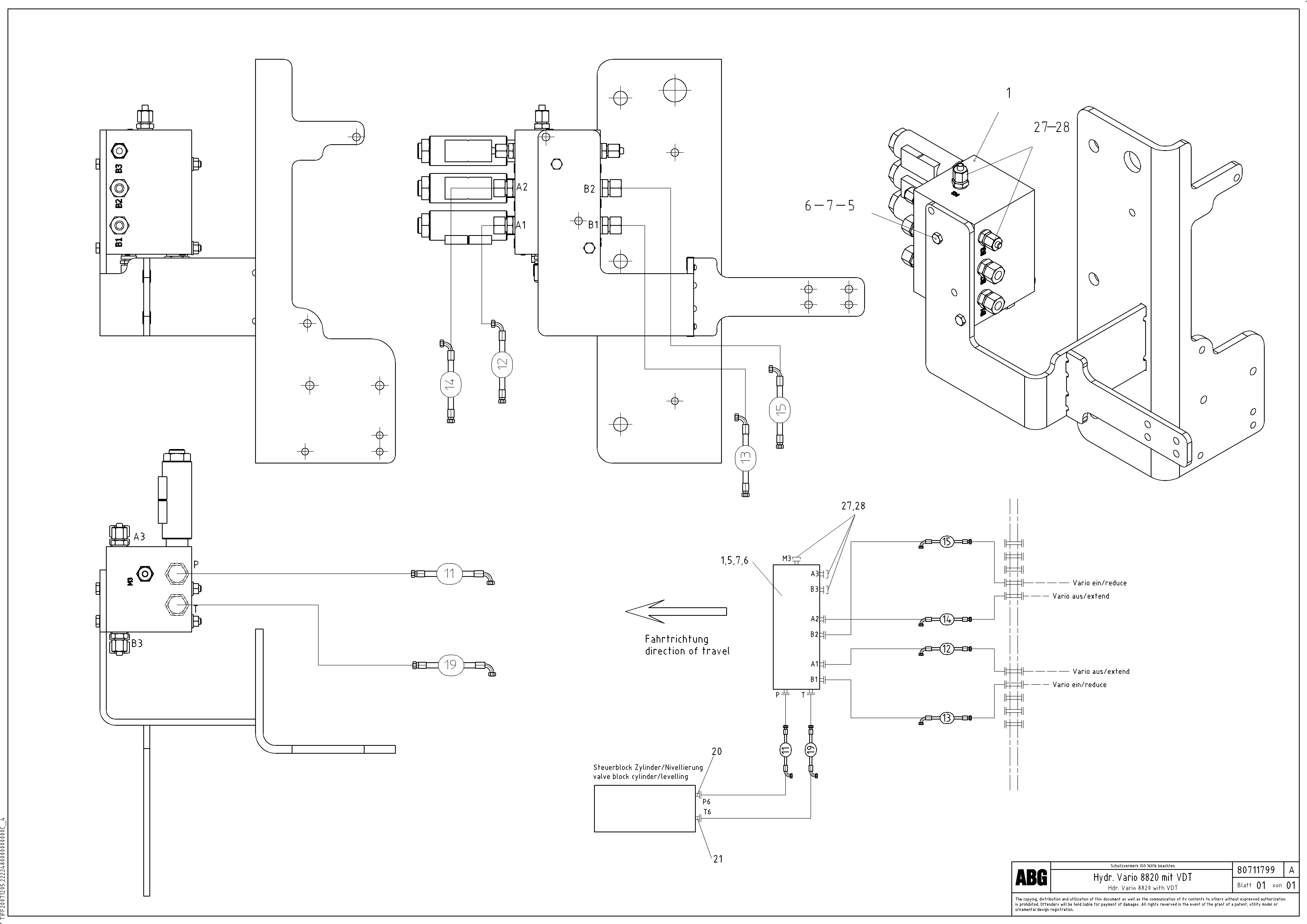 Схема запчастей Volvo ABG8820B - 30210 Hose lines from connection block MB 122 VARIO ATT.SCREEDS 4,5 -12,0M ABG8820, ABG8820B