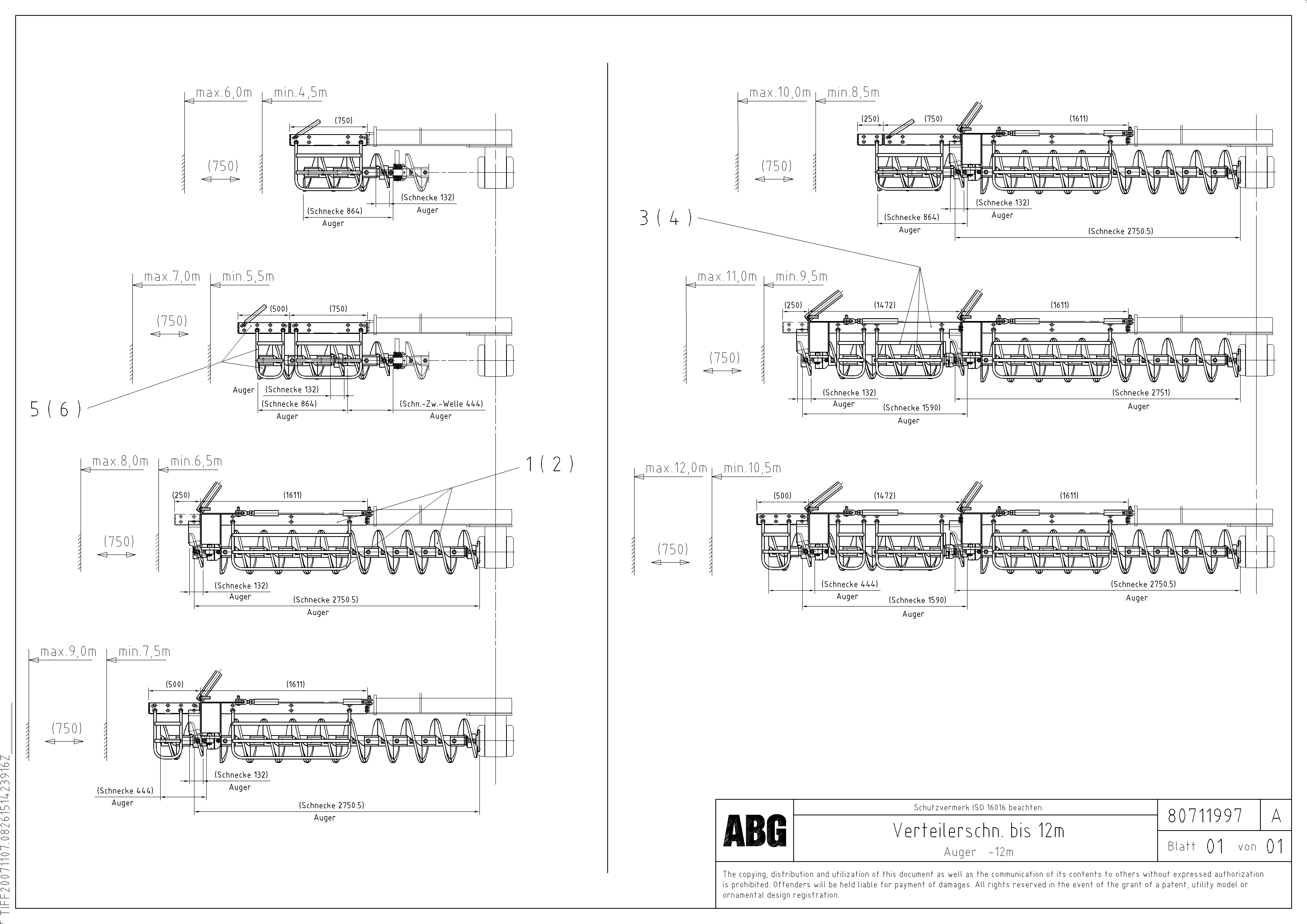 Схема запчастей Volvo ABG8820B - 65182 Auger extension MB 122 VARIO ATT.SCREEDS 4,5 -12,0M ABG8820, ABG8820B