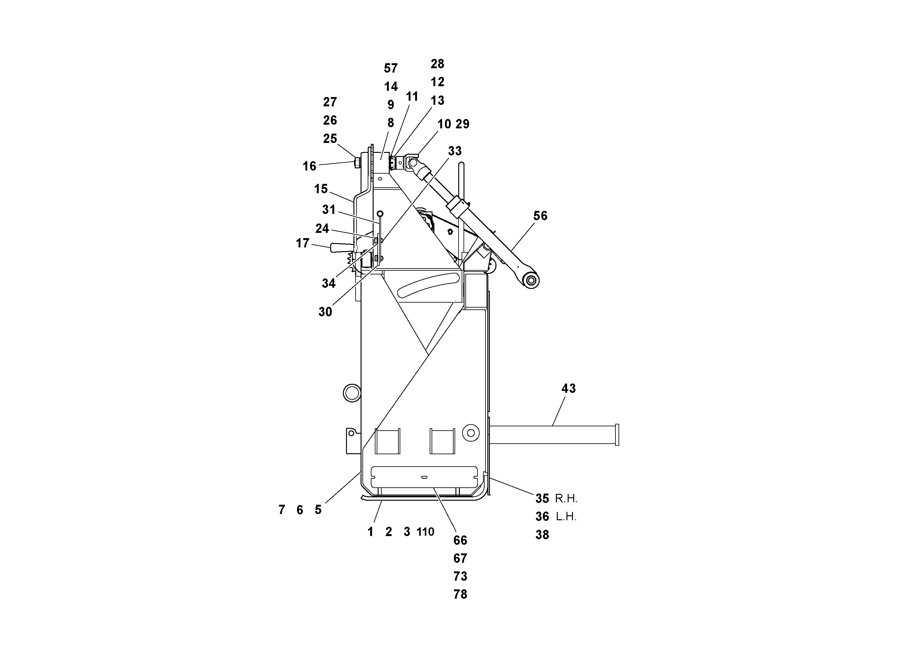 Схема запчастей Volvo OMNI IIIE - 11001 Main Screed Assembly 