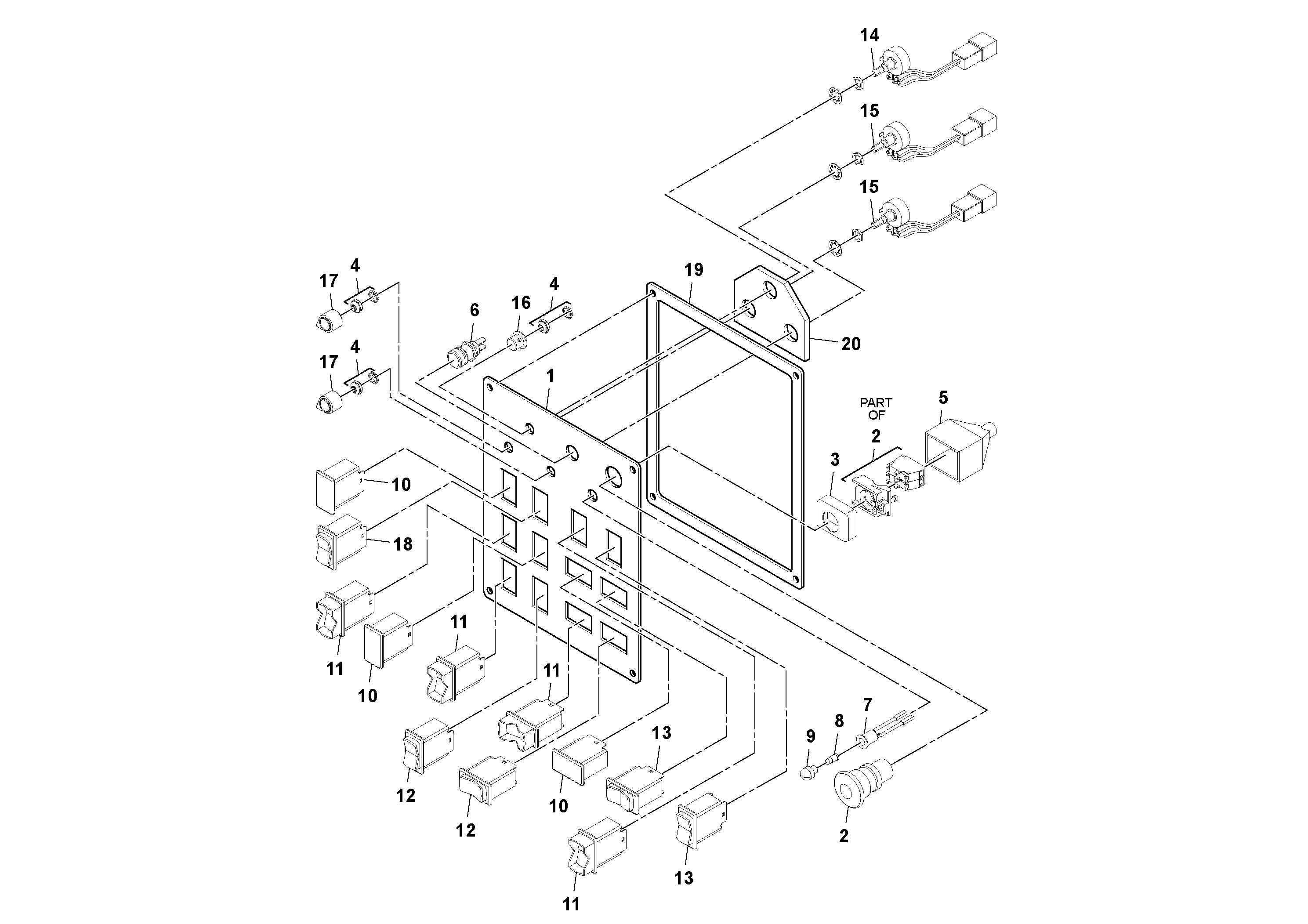 Схема запчастей Volvo OMNI 318 SCREED PF6110, PF6160, PF6170 - 60366 Panel Assembly 