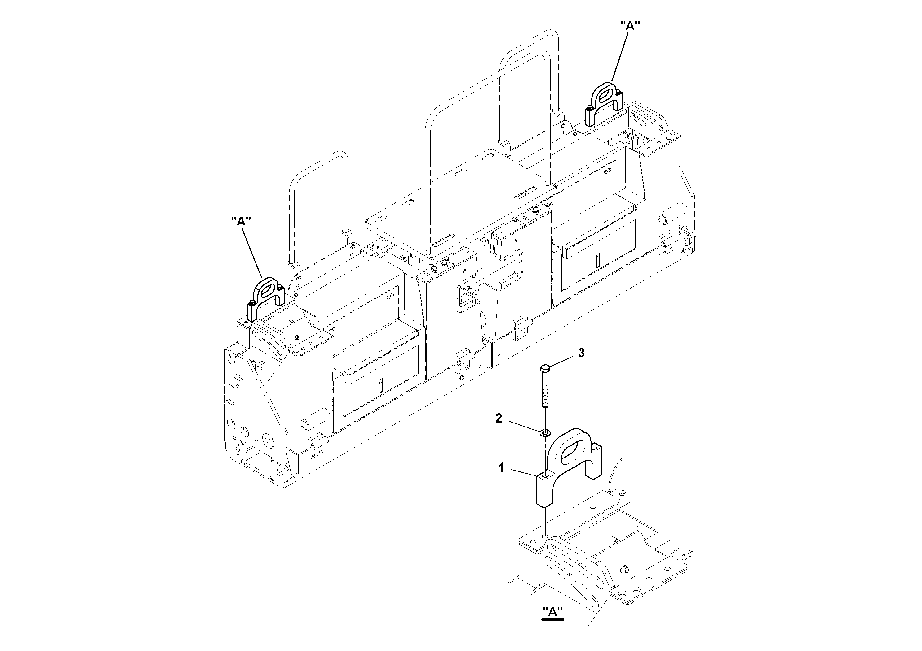 Схема запчастей Volvo OMNI 318 SCREED PF6110, PF6160, PF6170 - 26306 Lift Lug Installation 