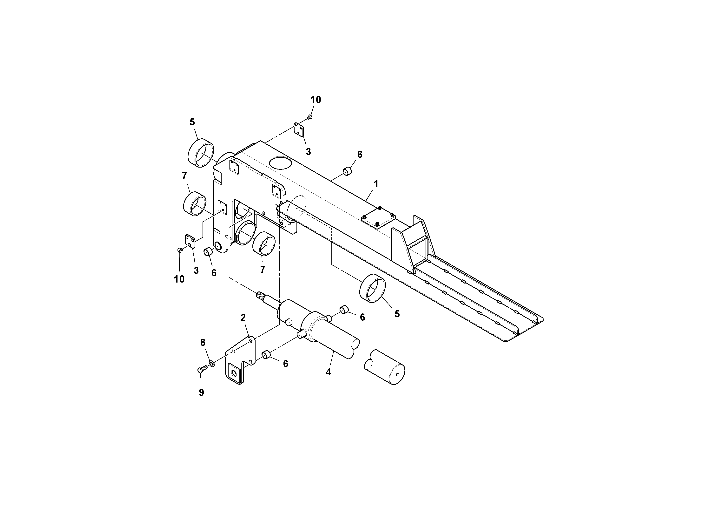 Схема запчастей Volvo OMNI 318 SCREED PF6110, PF6160, PF6170 - 59064 Saddle Assembly 