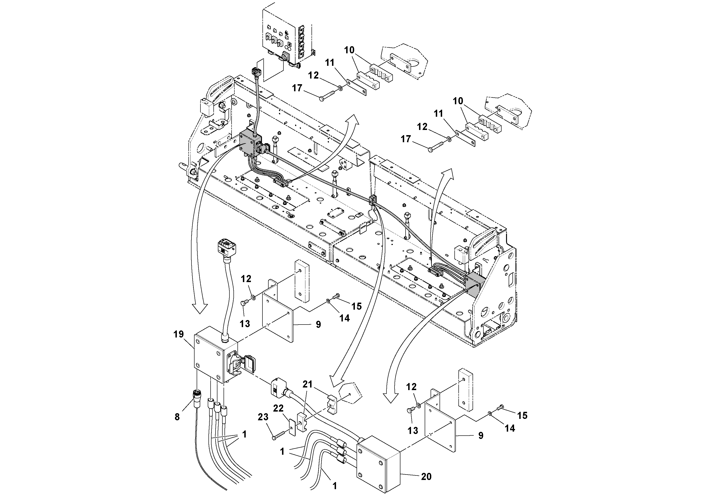 Схема запчастей Volvo OMNI 318 SCREED PF6110, PF6160, PF6170 - 28392 Heater Bar Installation 