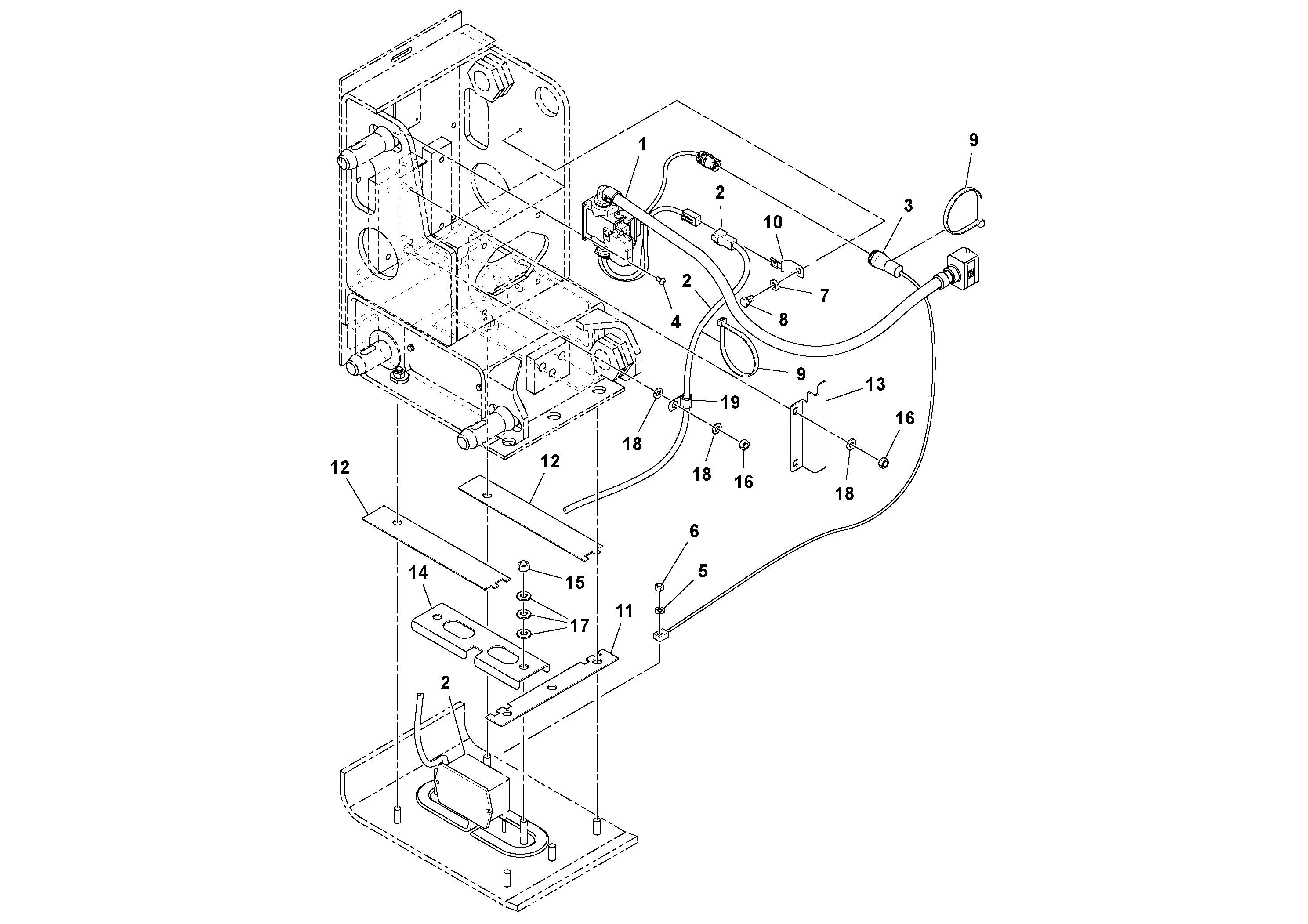 Схема запчастей Volvo OMNI 318 SCREED PF6110, PF6160, PF6170 - 45203 Heater Bar Installation 