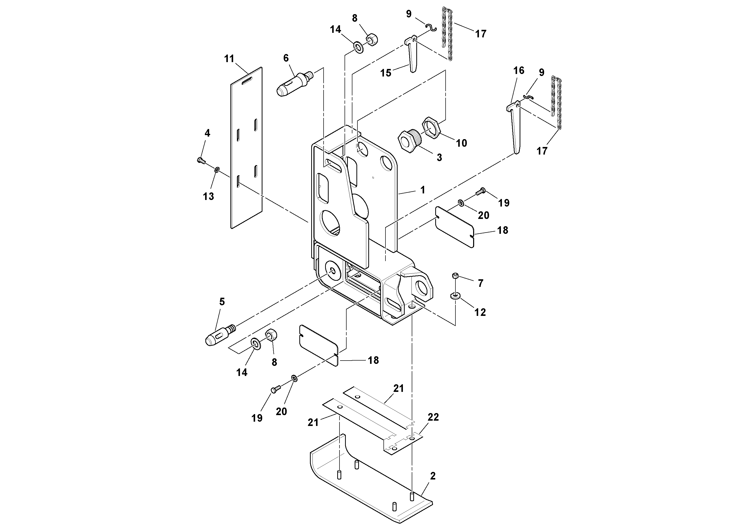 Схема запчастей Volvo OMNI 318 SCREED PF6110, PF6160, PF6170 - 55471 Edger Guide Assembly 