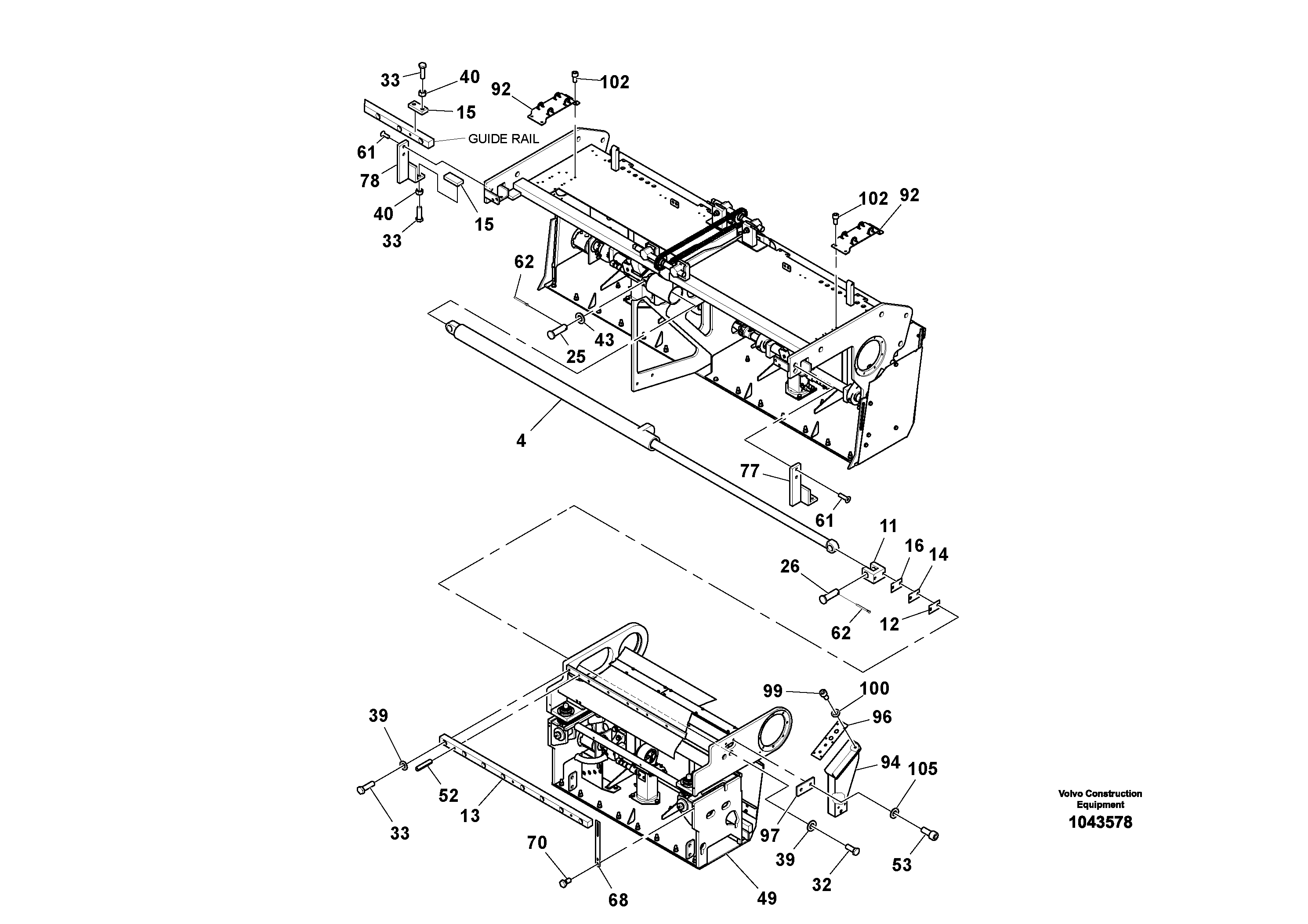 Схема запчастей Volvo OMNI V S/N 0847508049 - - 101060 Screed Combination Assembly 