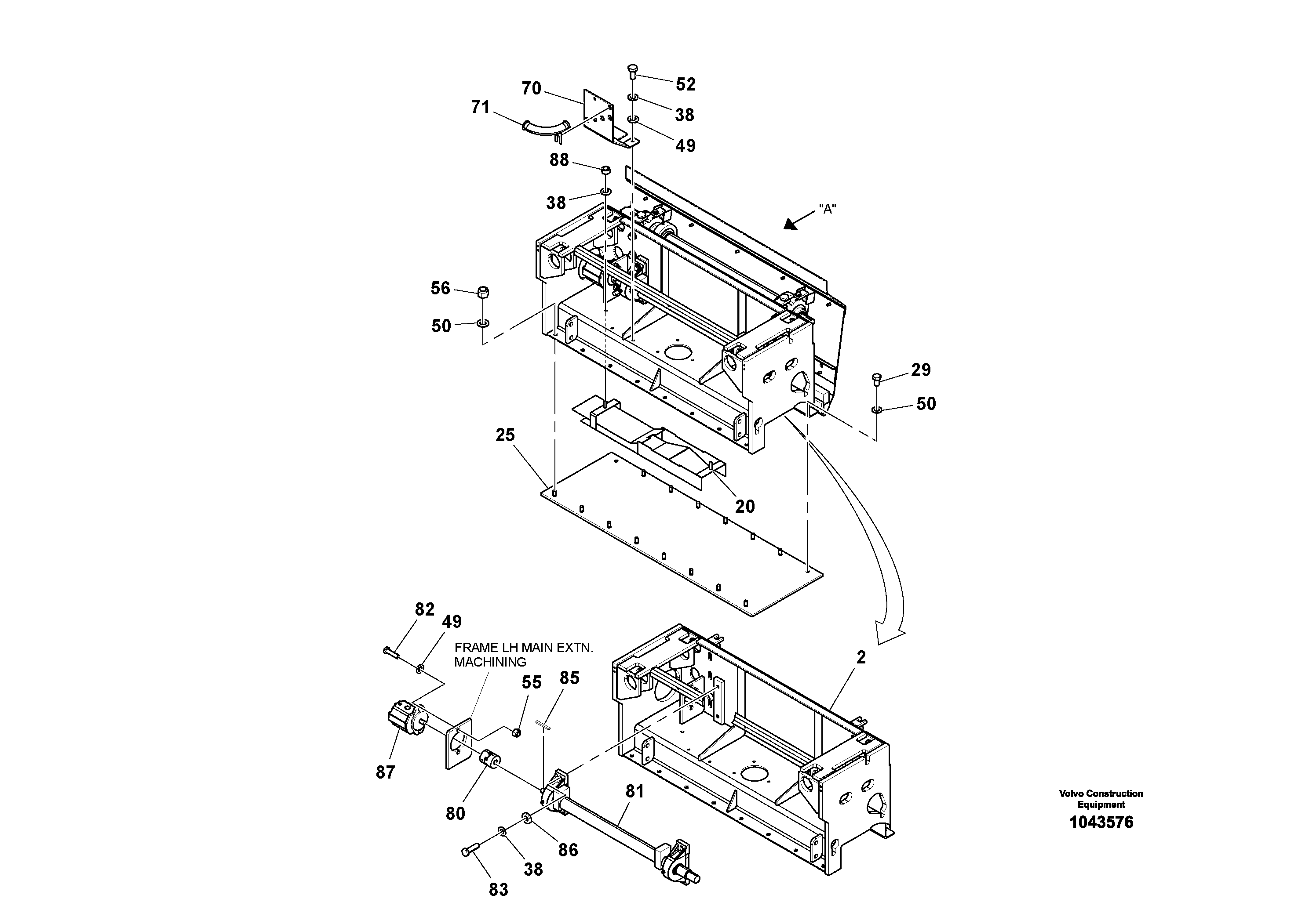 Схема запчастей Volvo OMNI V S/N 0847508049 - - 10287 Hydraulic Extension - Screed Assembly 