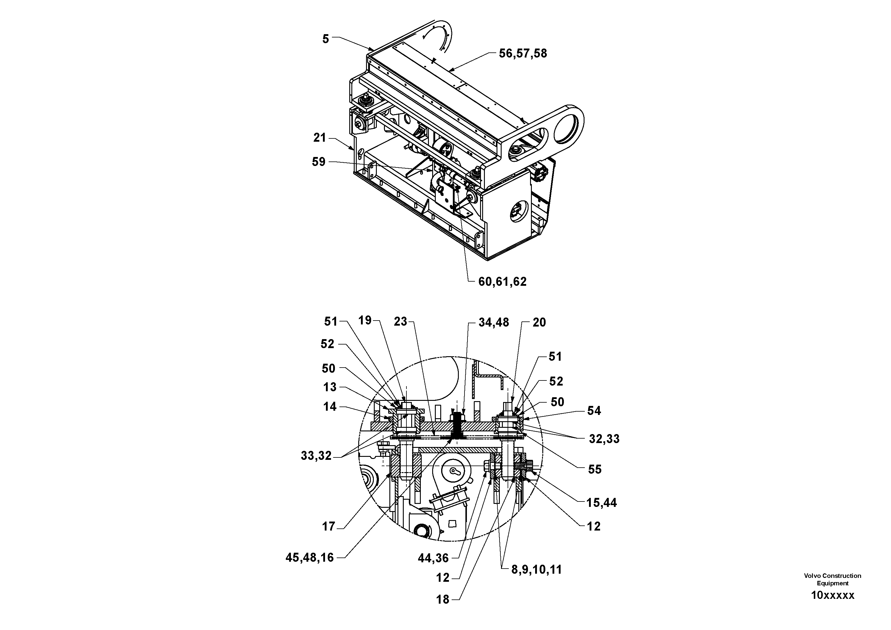 Схема запчастей Volvo OMNI V S/N 0847508049 - - 47246 Hydraulic Extension - Screed Assembly 