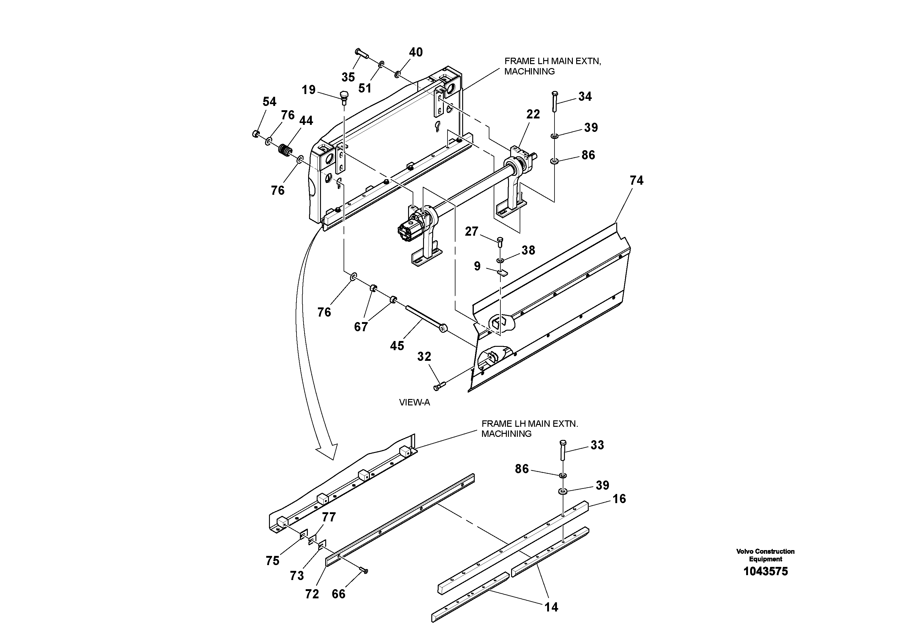 Схема запчастей Volvo OMNI V S/N 0847508049 - - 56280 Hydraulic Extension - Screed Assembly 