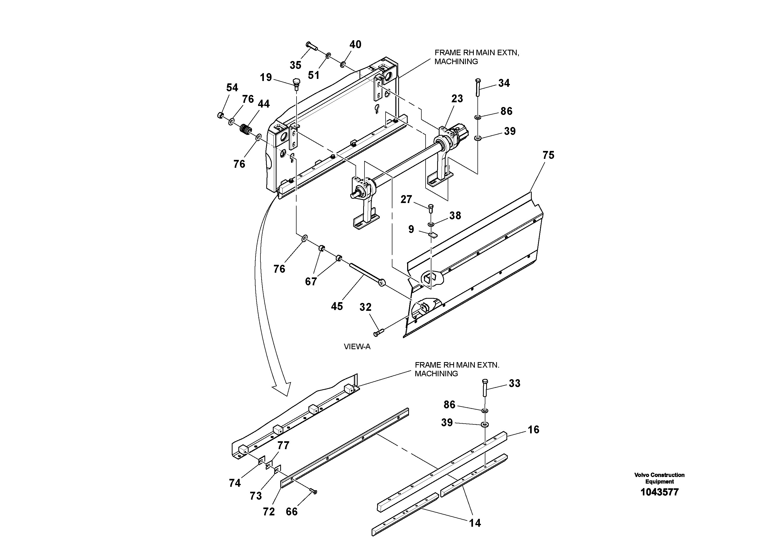 Схема запчастей Volvo OMNI V S/N 0847508049 - - 56282 Hydraulic Extension - Screed Assembly 