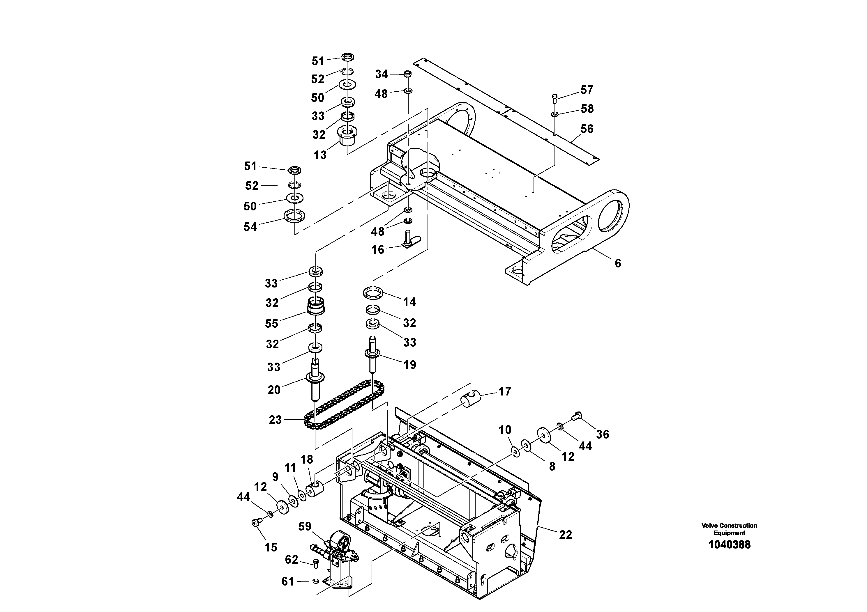 Схема запчастей Volvo OMNI V S/N 0847508049 - - 56287 Hydraulic Extension - Screed Assembly 