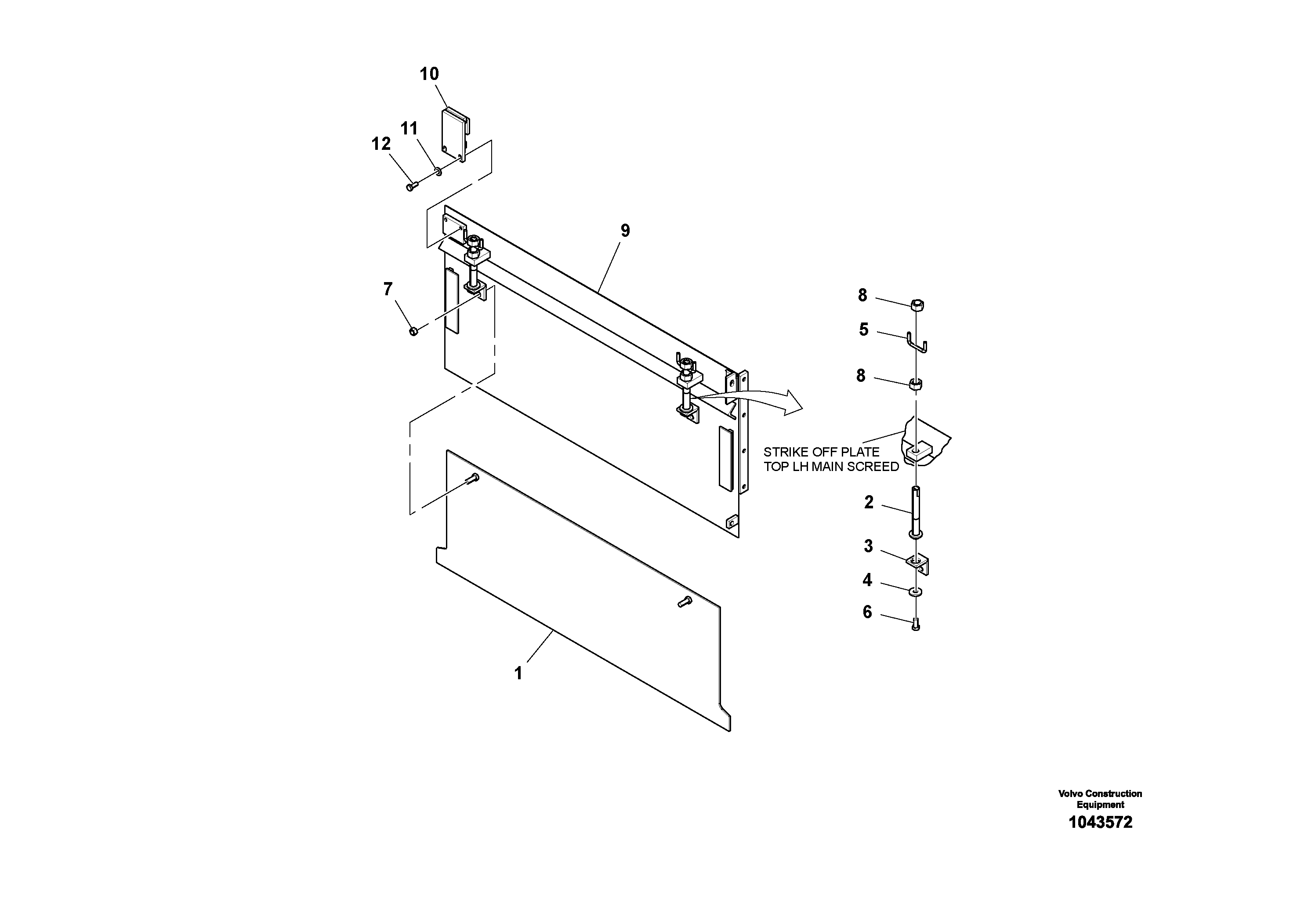 Схема запчастей Volvo OMNI V S/N 0847508049 - - 47598 Strike-off Plate Assembly 