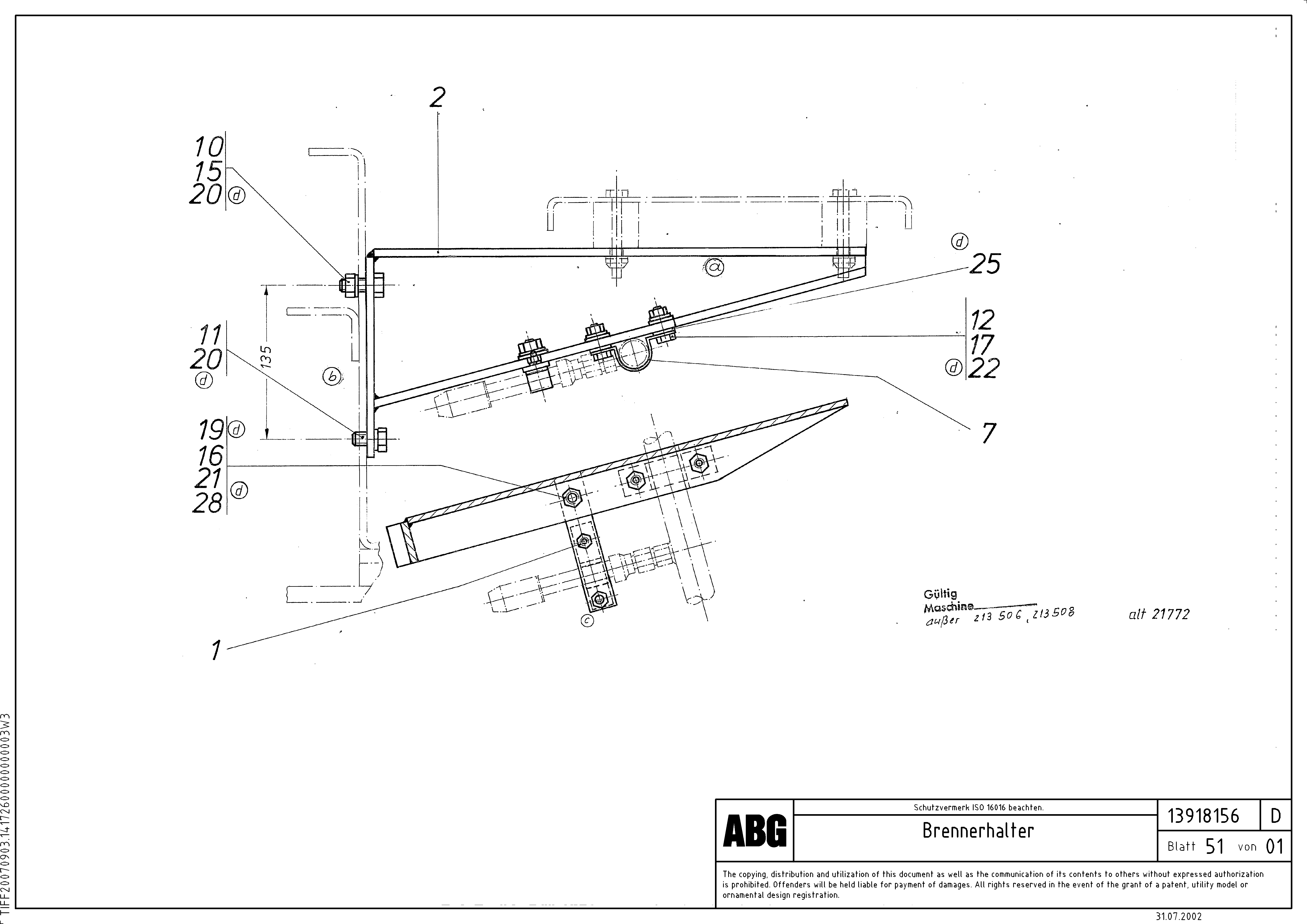 Схема запчастей Volvo VDT 121 VARIO ATT.SCREED 9,0 - 12,0M ABG8820/ABG8820B - 72445 Gas burner holder 