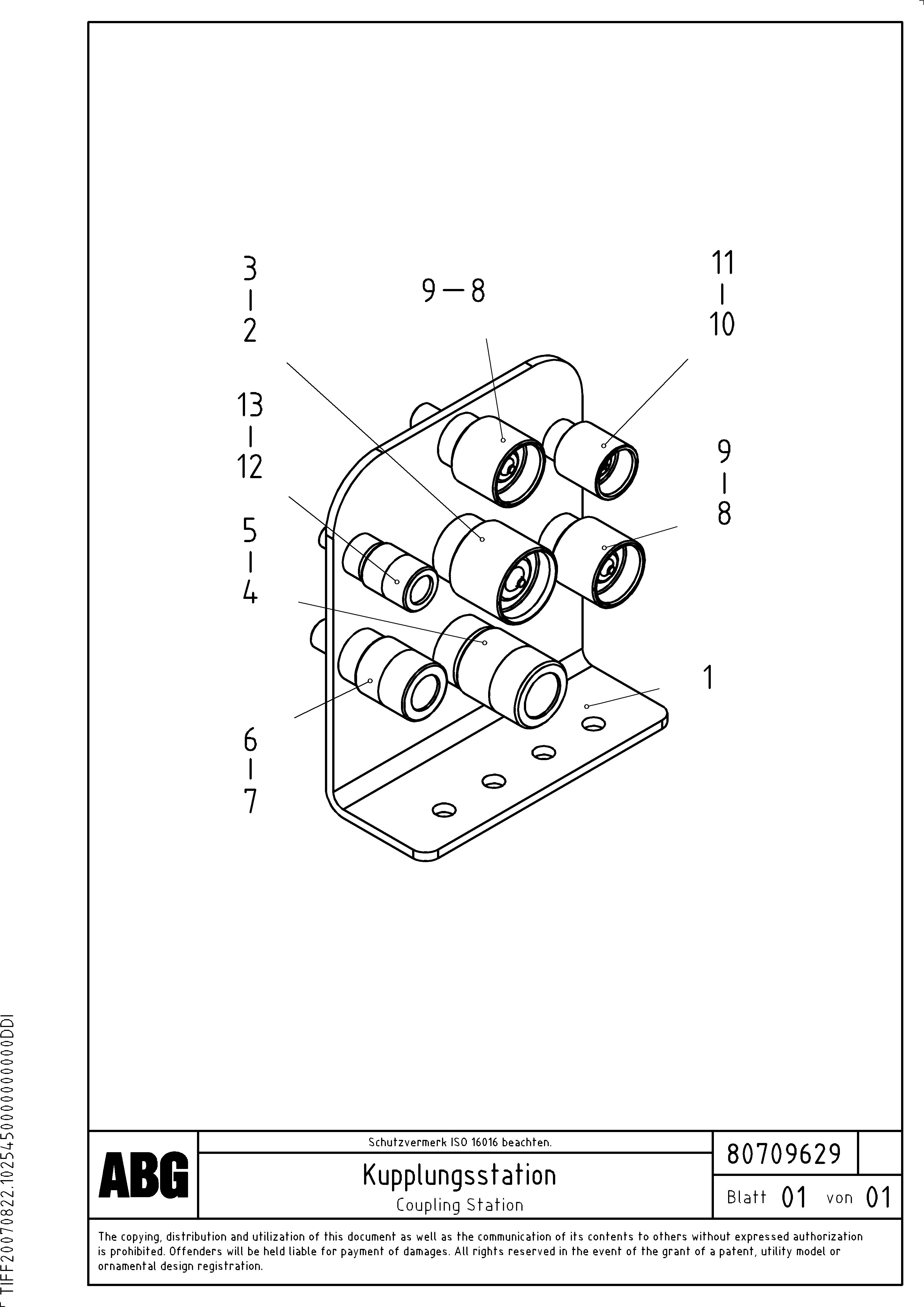 Схема запчастей Volvo VDT 121 VARIO ATT.SCREED 9,0 - 12,0M ABG8820/ABG8820B - 69819 Coupling station for Vario basic screed 