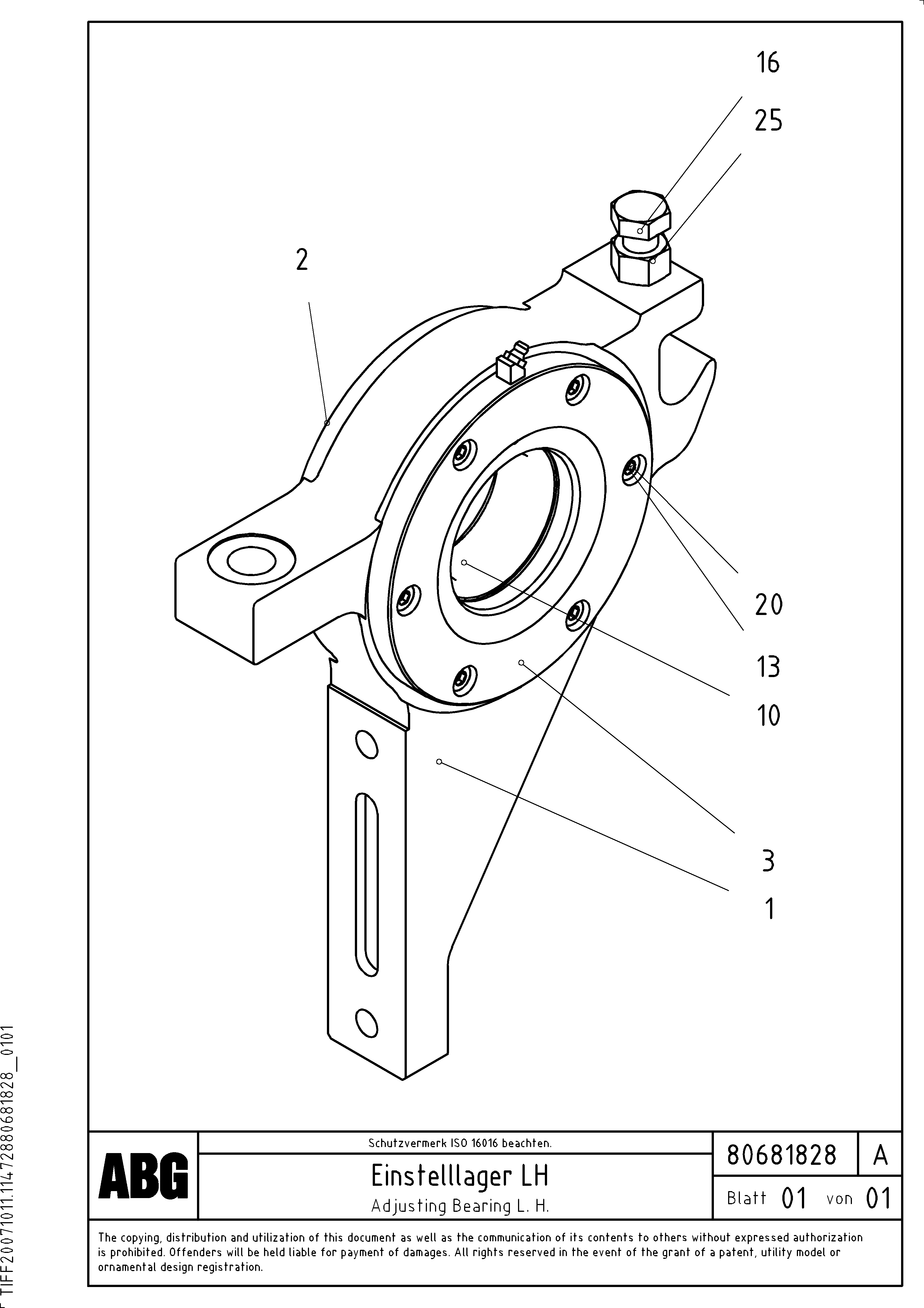 Схема запчастей Volvo VDT 121 VARIO ATT.SCREED 9,0 - 12,0M ABG8820/ABG8820B - 72476 Adjustable bearing for extension 