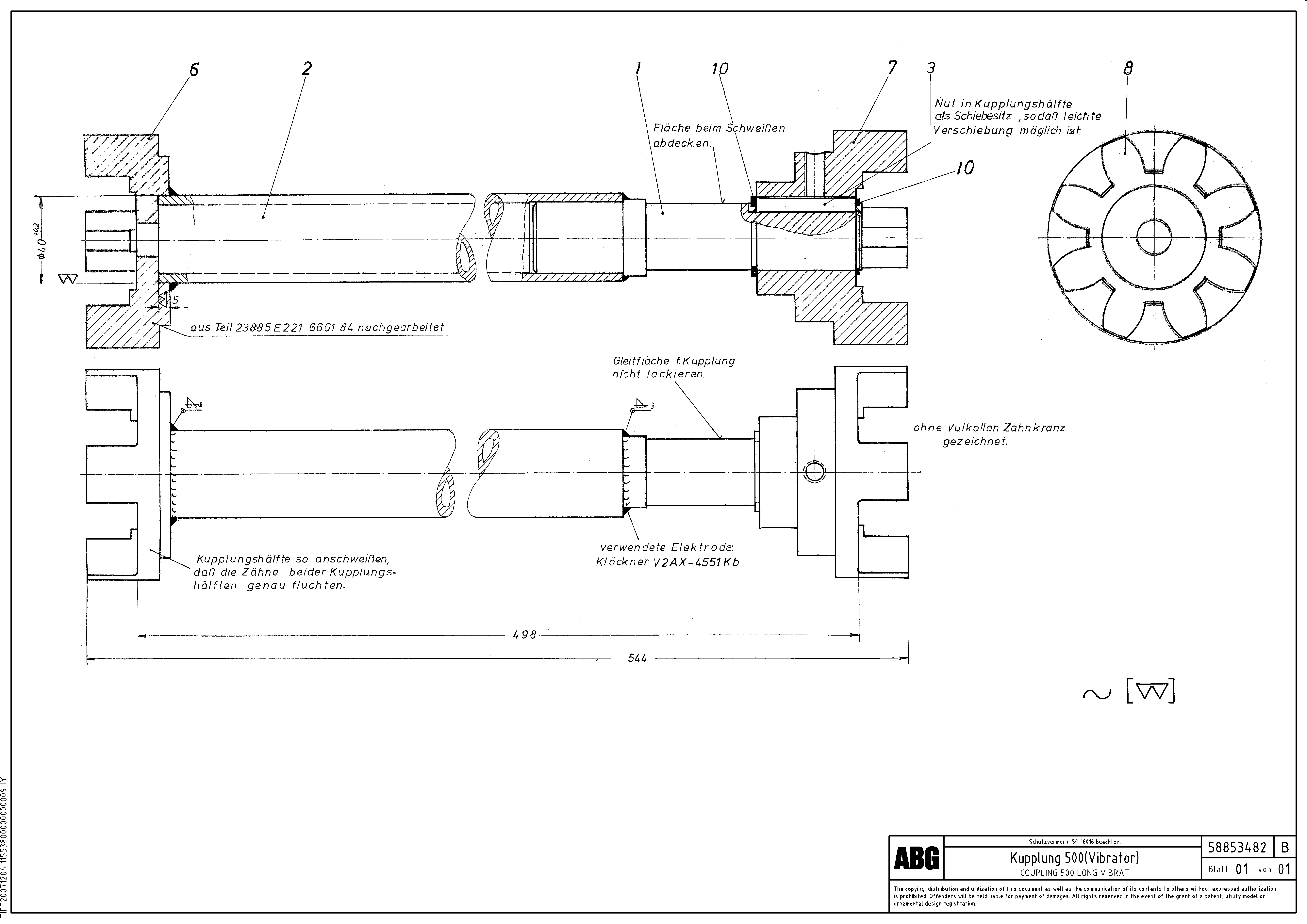 Схема запчастей Volvo VDT 121 VARIO ATT.SCREED 9,0 - 12,0M ABG8820/ABG8820B - 74849 Coupling for vibrator 