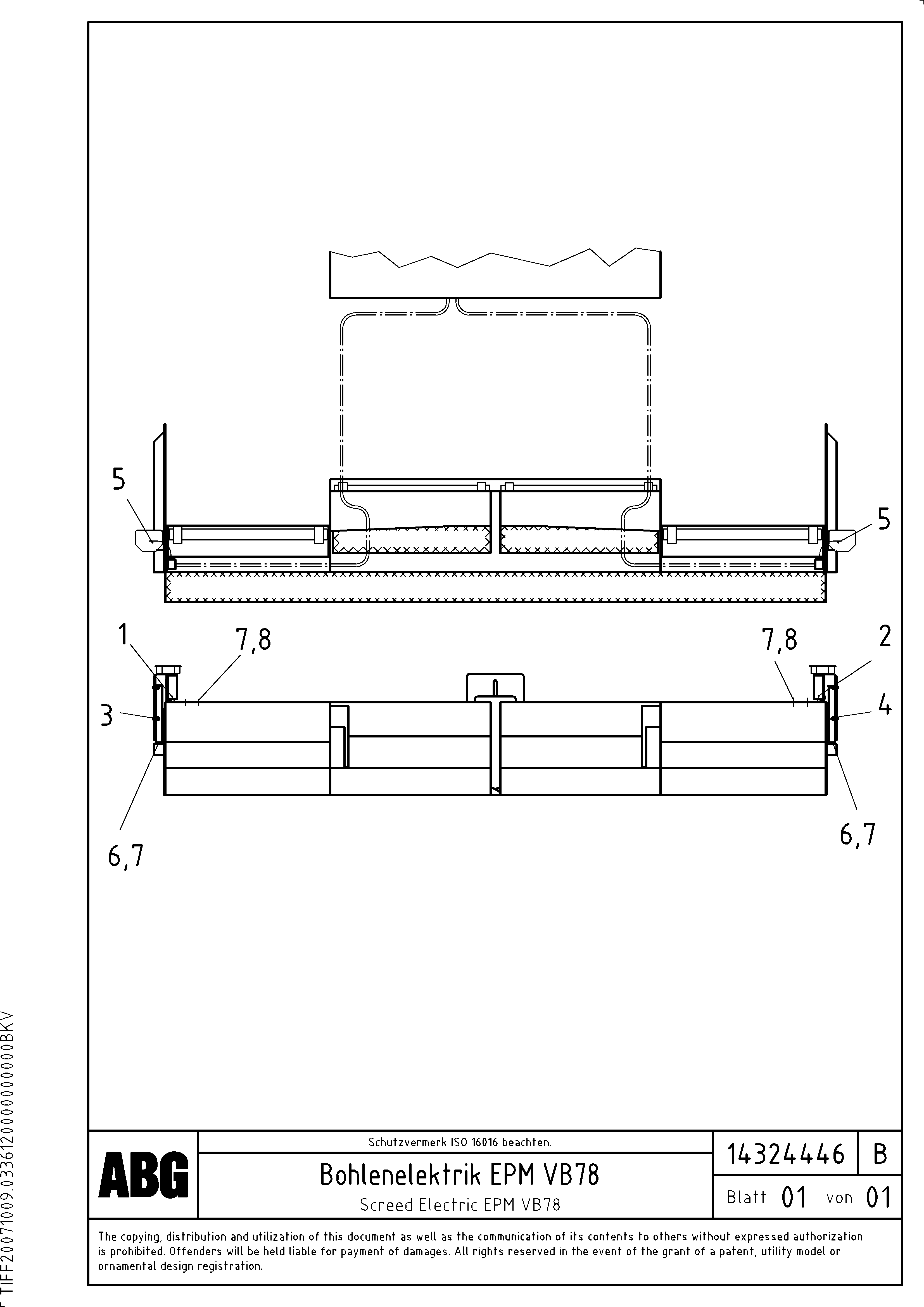 Схема запчастей Volvo VB 78 ETC - 75604 Electric installation on screed for Epm VB 78 ETC ATT. SCREED 2,5 - 9,0 M ABG5770, ABG5870, ABG6870