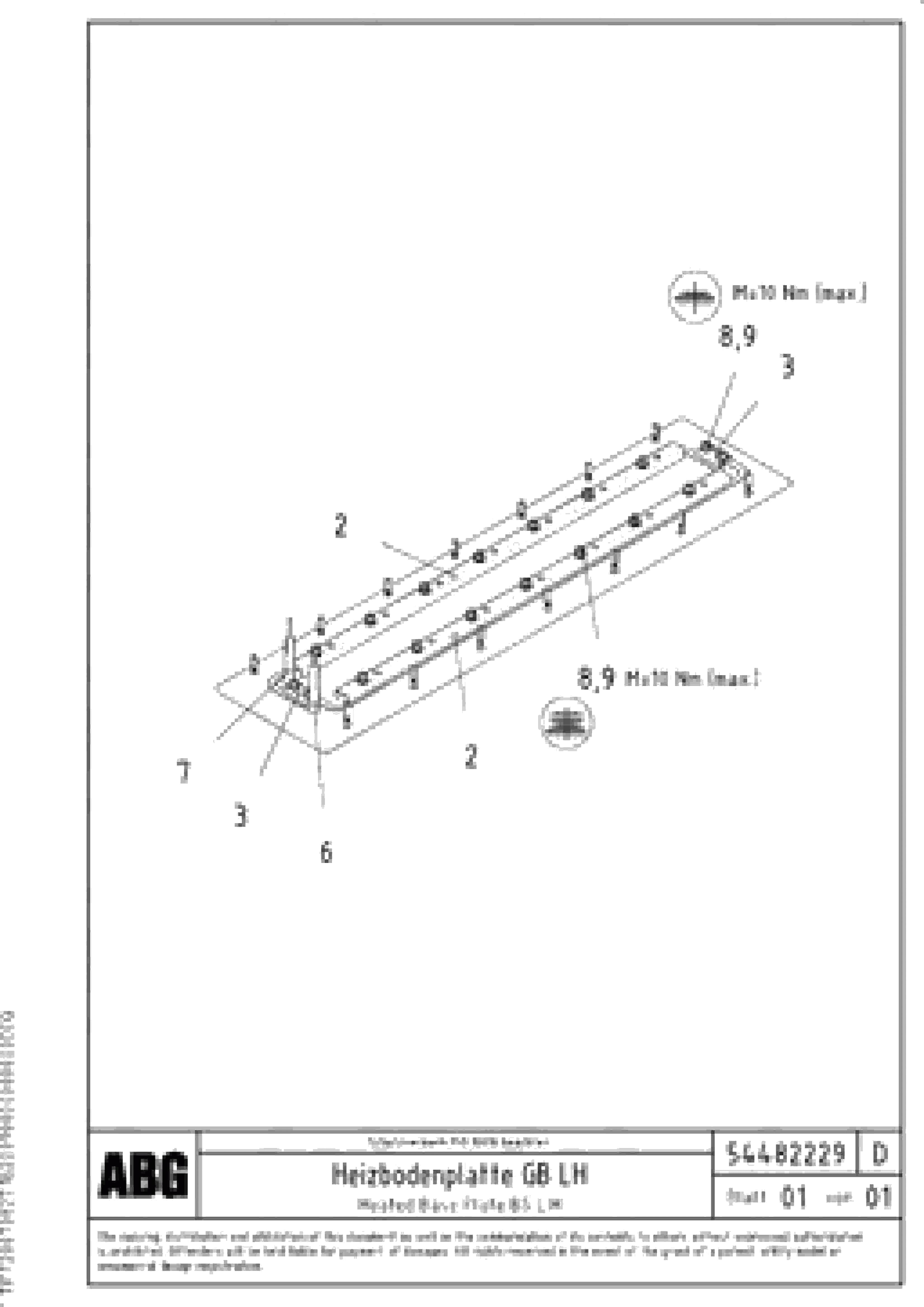 Схема запчастей Volvo VB 88 ETC - 77439 Heated screed plate for basic screed VB 88 ETC ATT. SCREED 3,0 - 9,0 M ABG9820