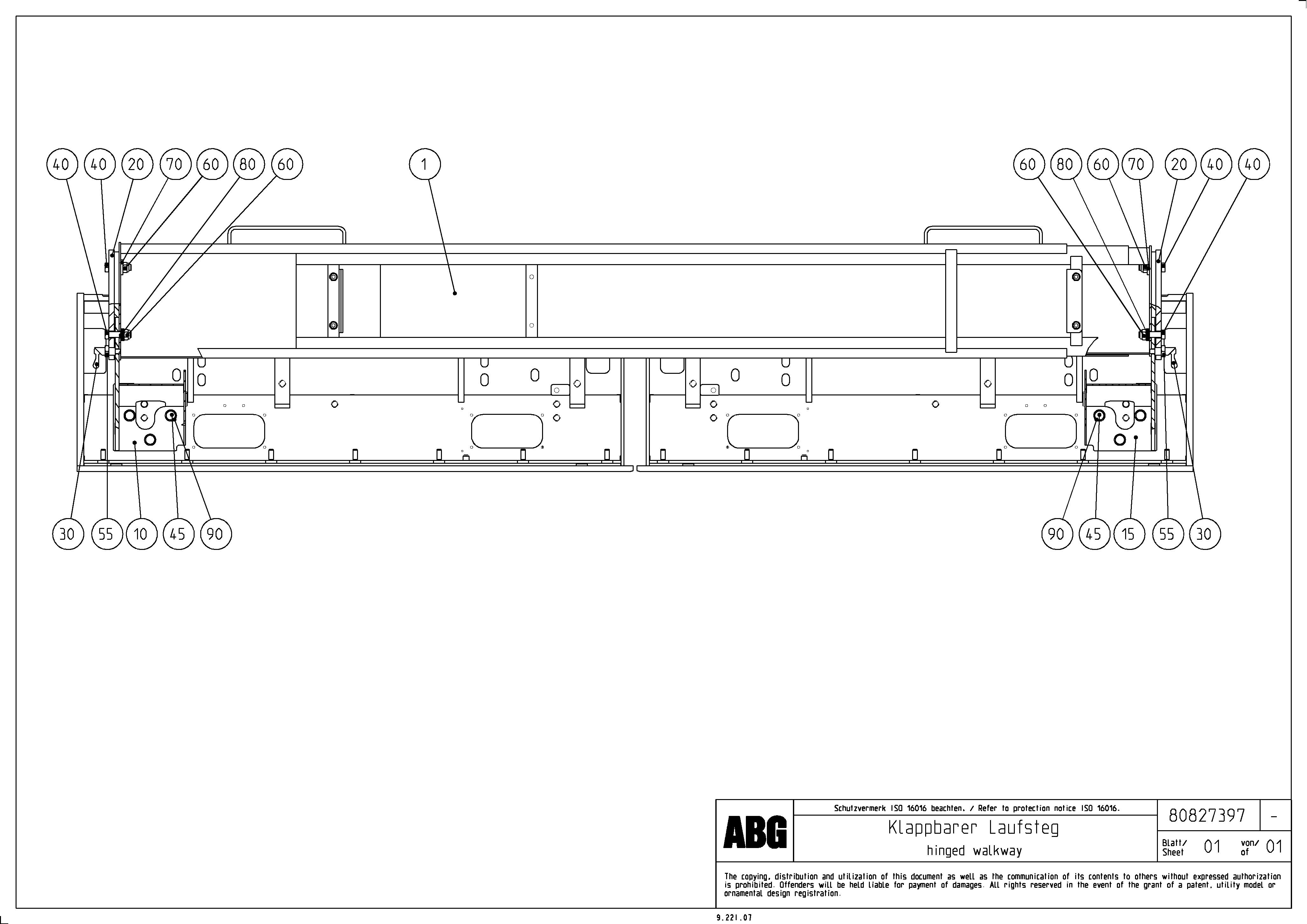 Схема запчастей Volvo VB 88 ETC - 78766 Hinged walkway VB 88 ETC ATT. SCREED 3,0 - 9,0 M ABG6870