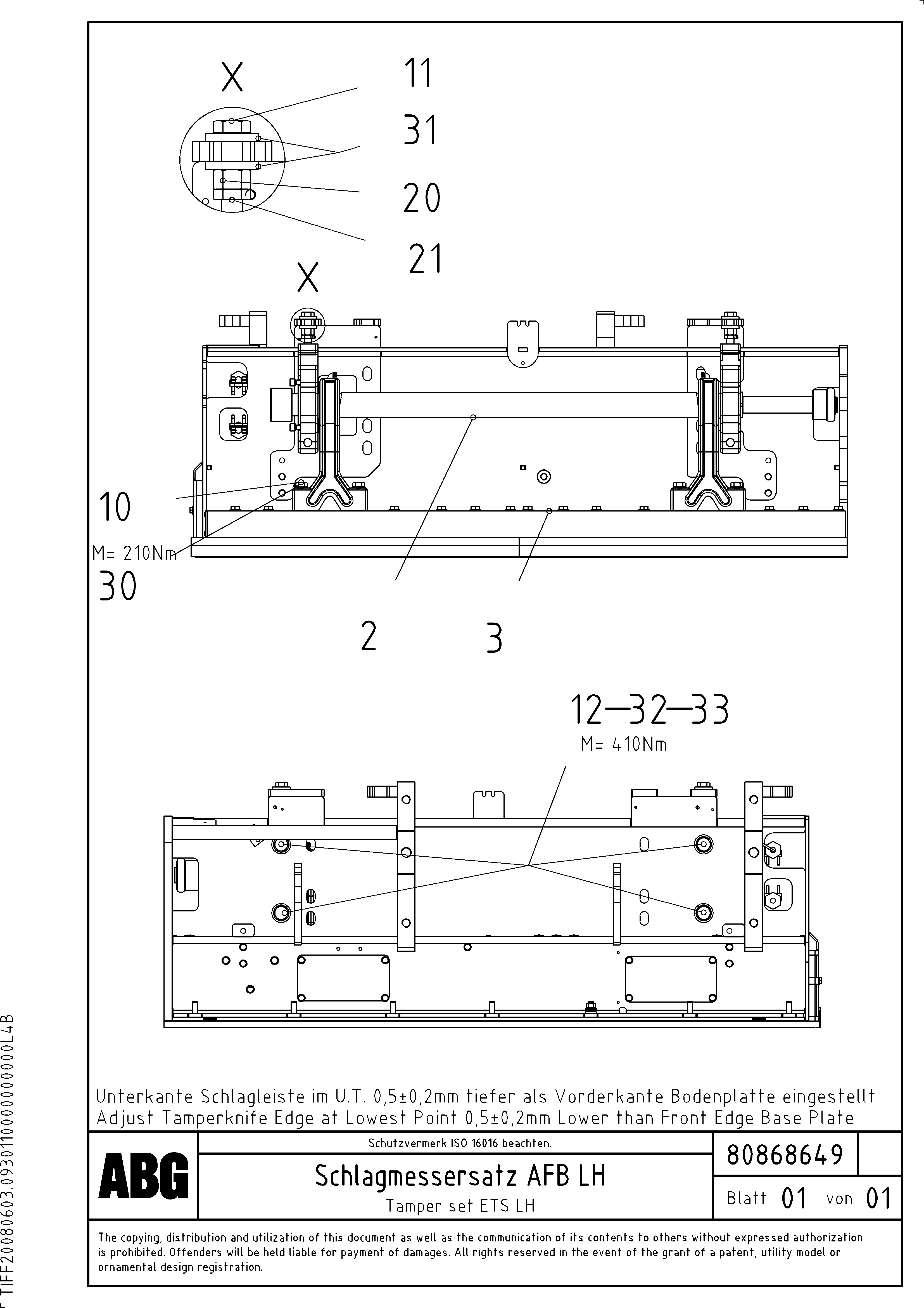 Схема запчастей Volvo VB 88 GTC - 74853 Tamper set for extension VB 88 GTC ATT. SCREEDS 3,0 - 9,0M ABG9820