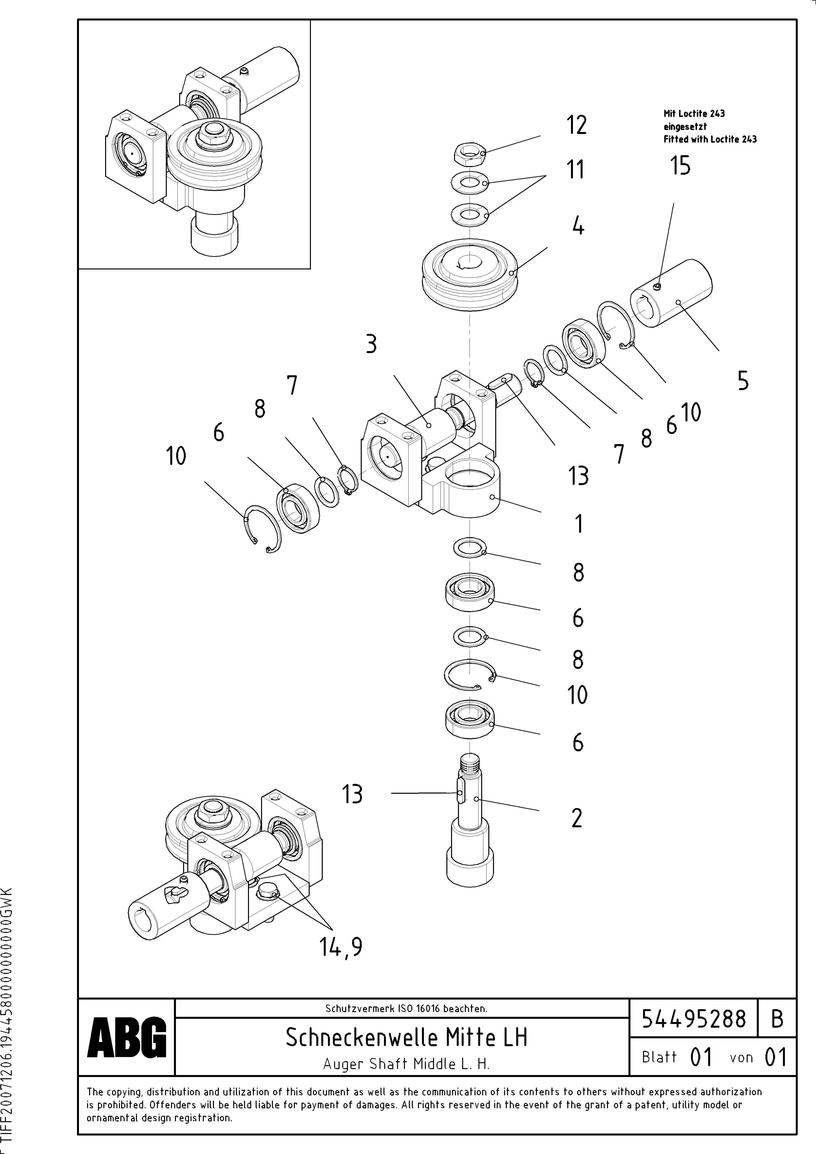 Схема запчастей Volvo VB 88 GTC - 70166 Drive shaft middle for hight adjustment/extendable screed VB 88 GTC ATT. SCREEDS 3,0 -10,0M ABG6820, ABG7820/ABG7820B