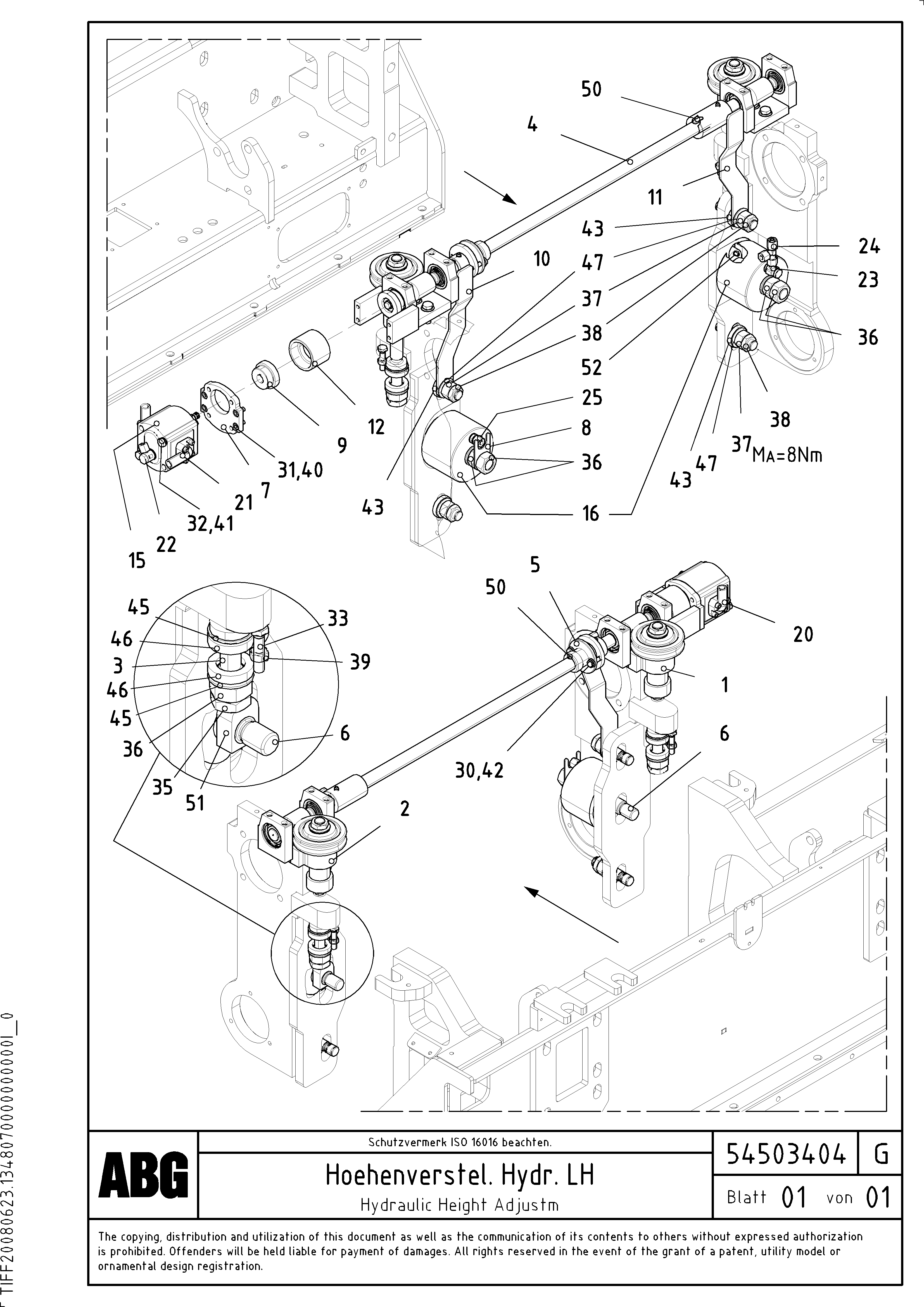 Схема запчастей Volvo VB 88 GTC - 70752 Hydraulic height adjustment assembly on extandable screed VB 88 GTC ATT. SCREEDS 3,0 -10,0M ABG6820, ABG7820/ABG7820B