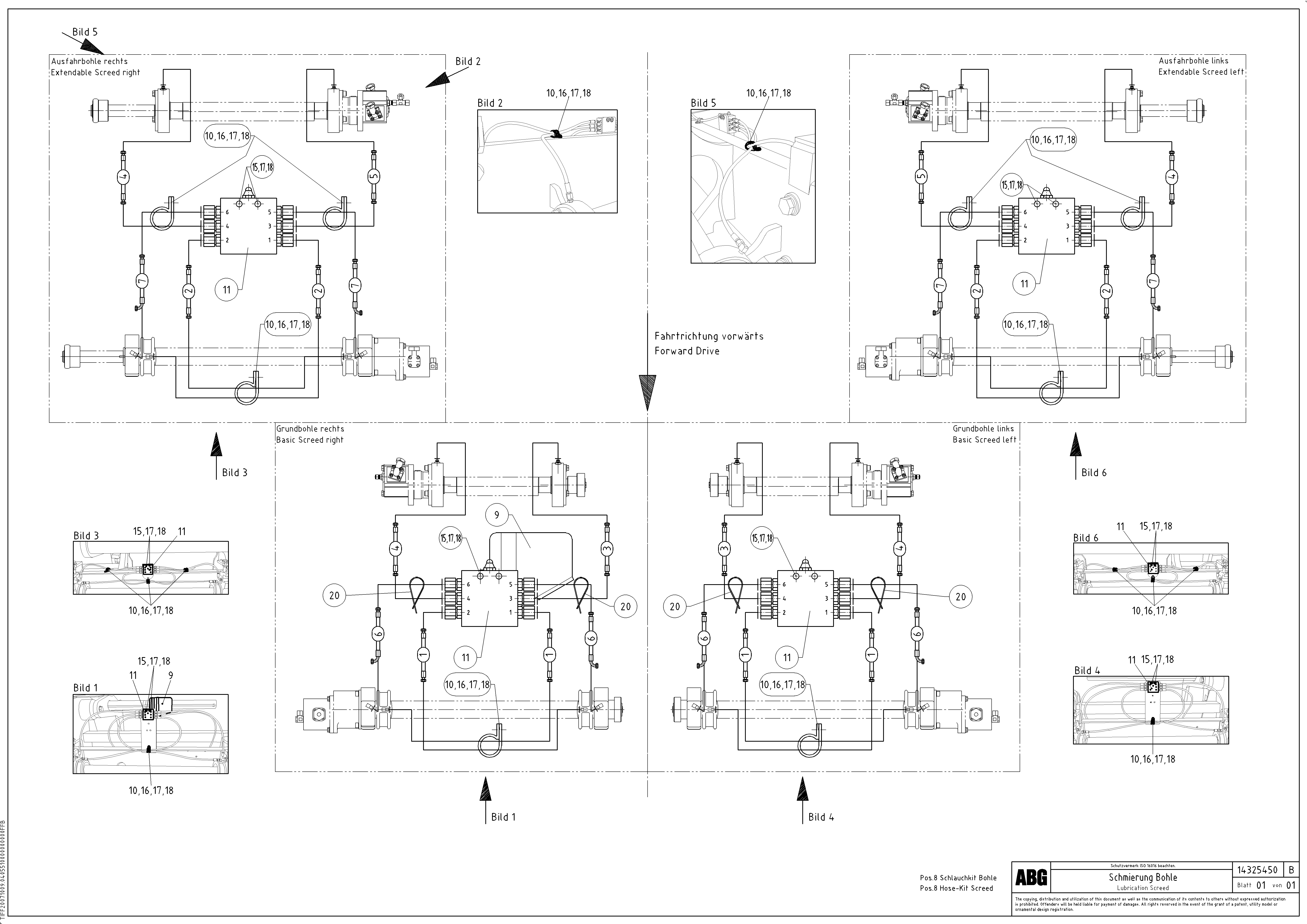 Схема запчастей Volvo VB 88 GTC - 99508 Screed lubrication for basic and extandable screed VB 88 GTC ATT. SCREEDS 3,0 -10,0M ABG6820, ABG7820/ABG7820B