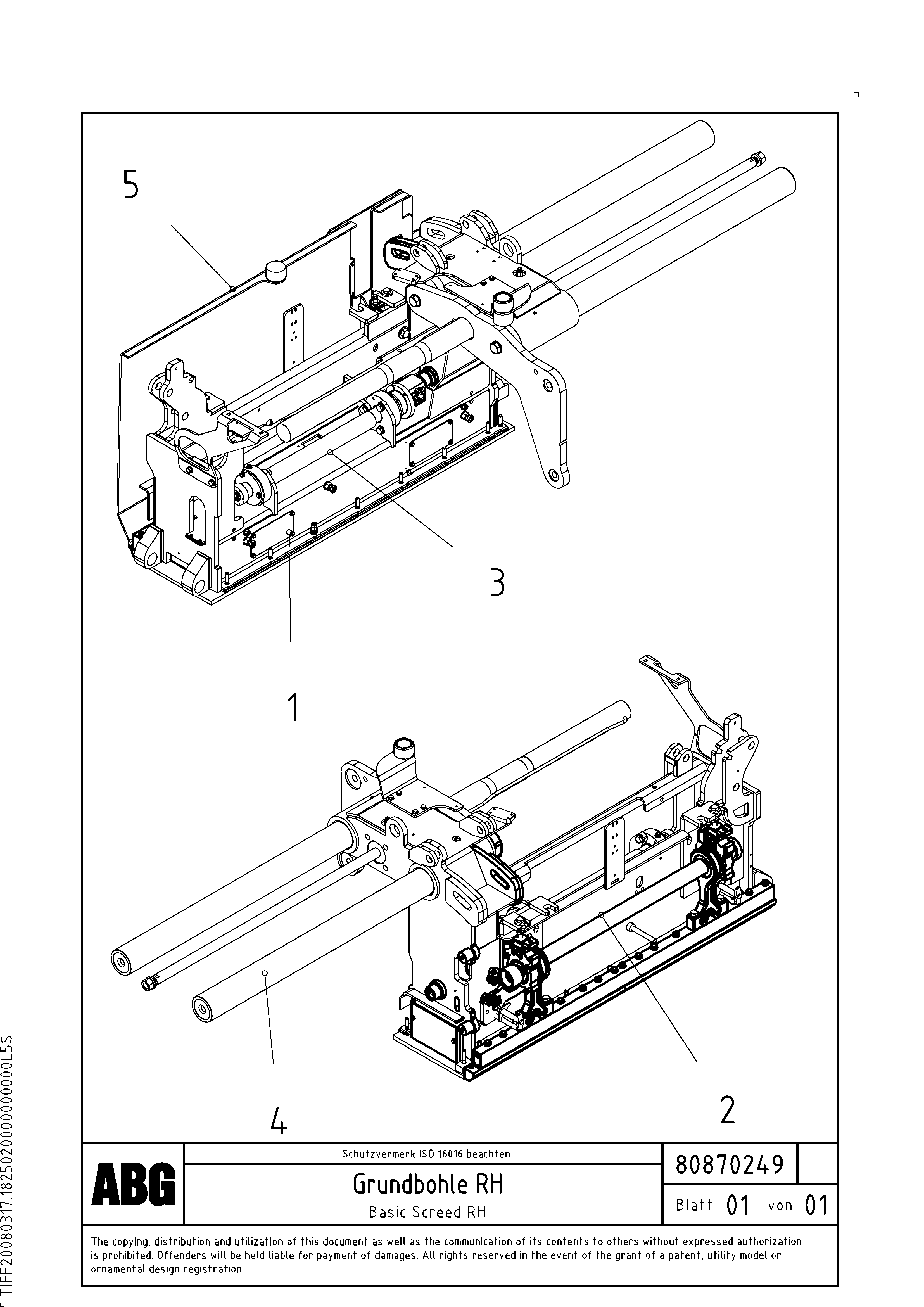 Схема запчастей Volvo VB 88 GTC - 67335 Basic screed VB 88 GTC ATT. SCREEDS 3,0 -10,0M ABG6820, ABG7820/ABG7820B