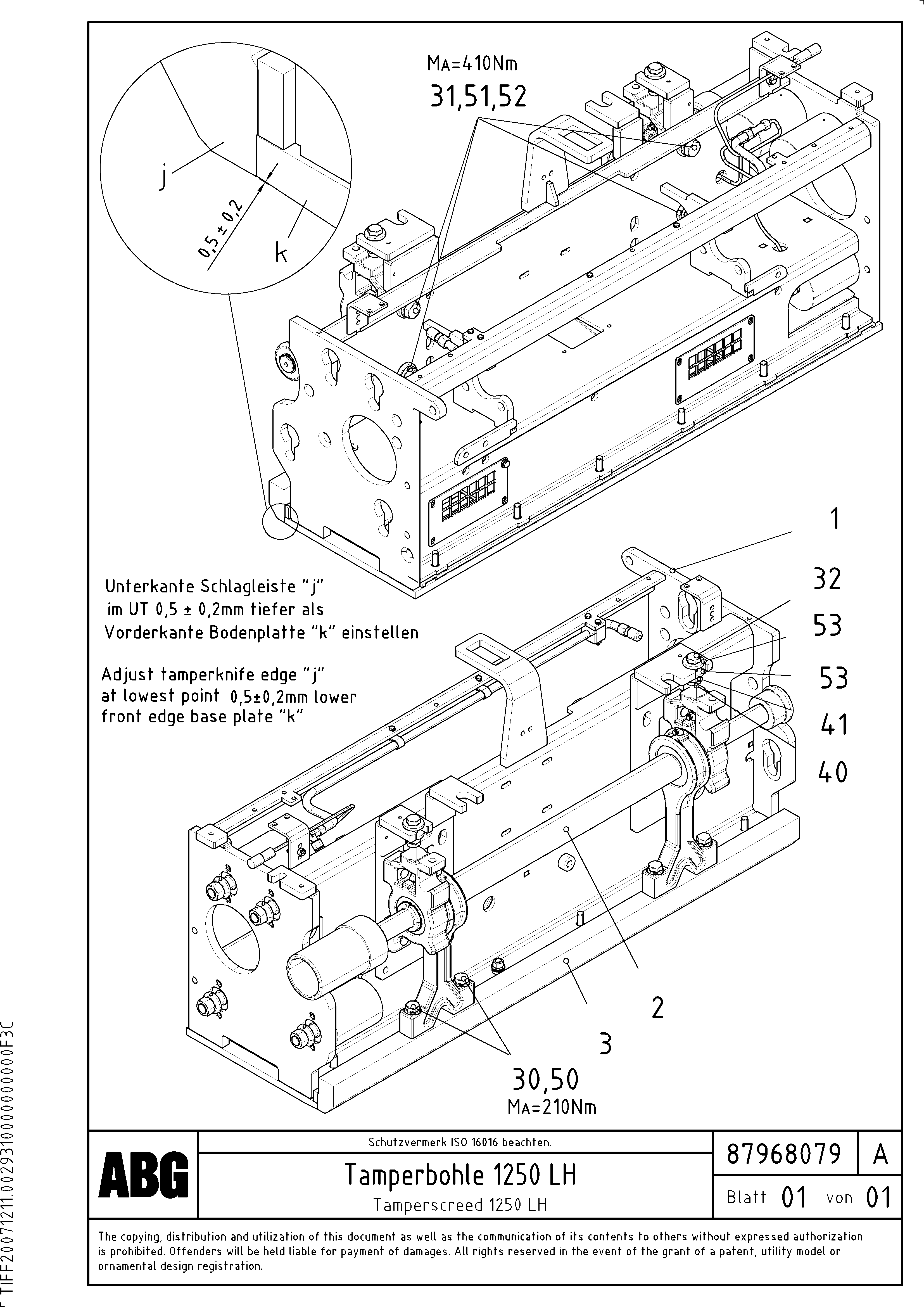 Схема запчастей Volvo VB 88 GTC - 73926 Tamper screed for extension VB 88 GTC ATT. SCREEDS 3,0 -10,0M ABG6820, ABG7820/ABG7820B