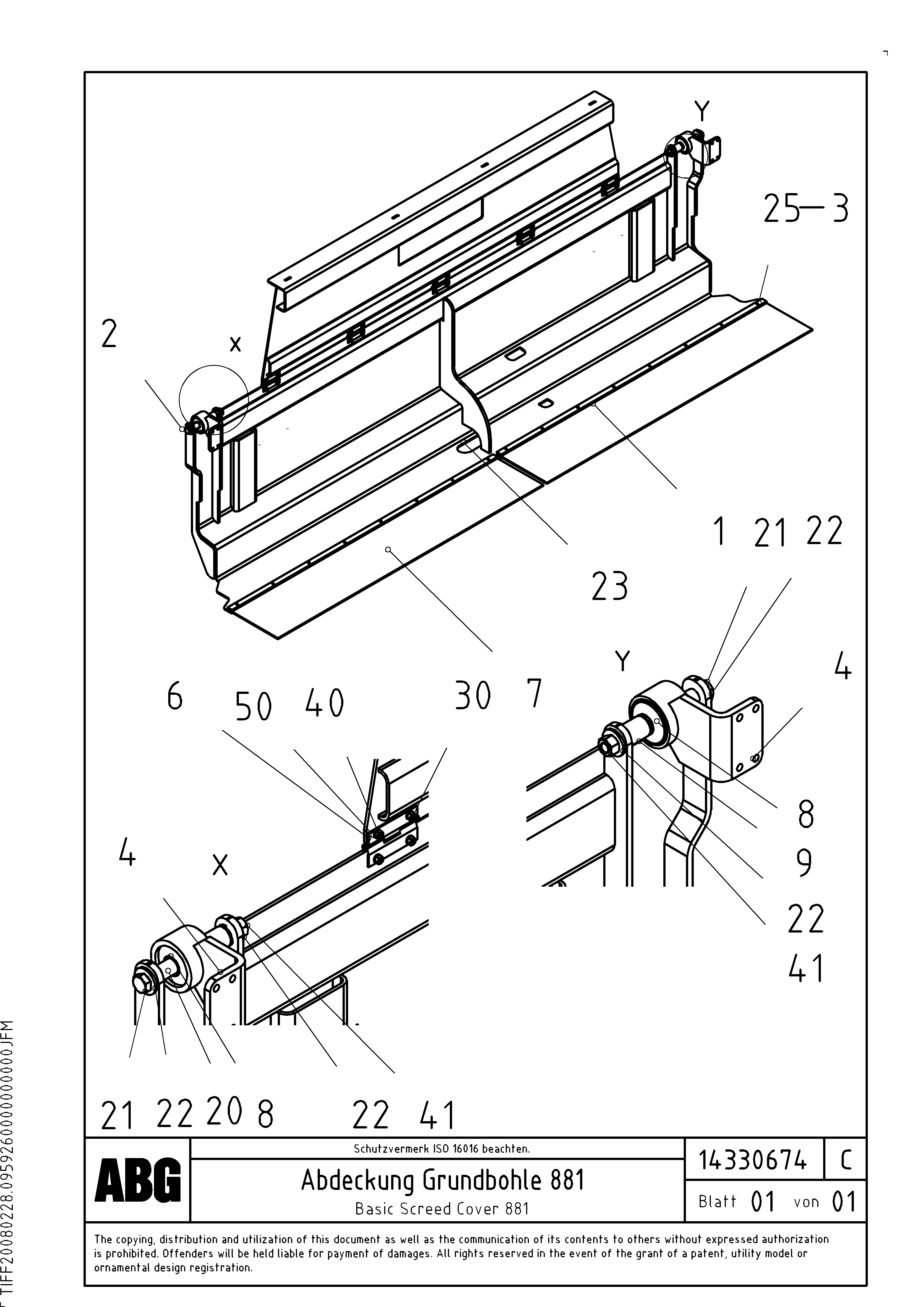Схема запчастей Volvo VB 88 GTC - 70638 Cover plate for basic screed VB 88 GTC ATT. SCREEDS 3,0 - 9,0M ABG6870
