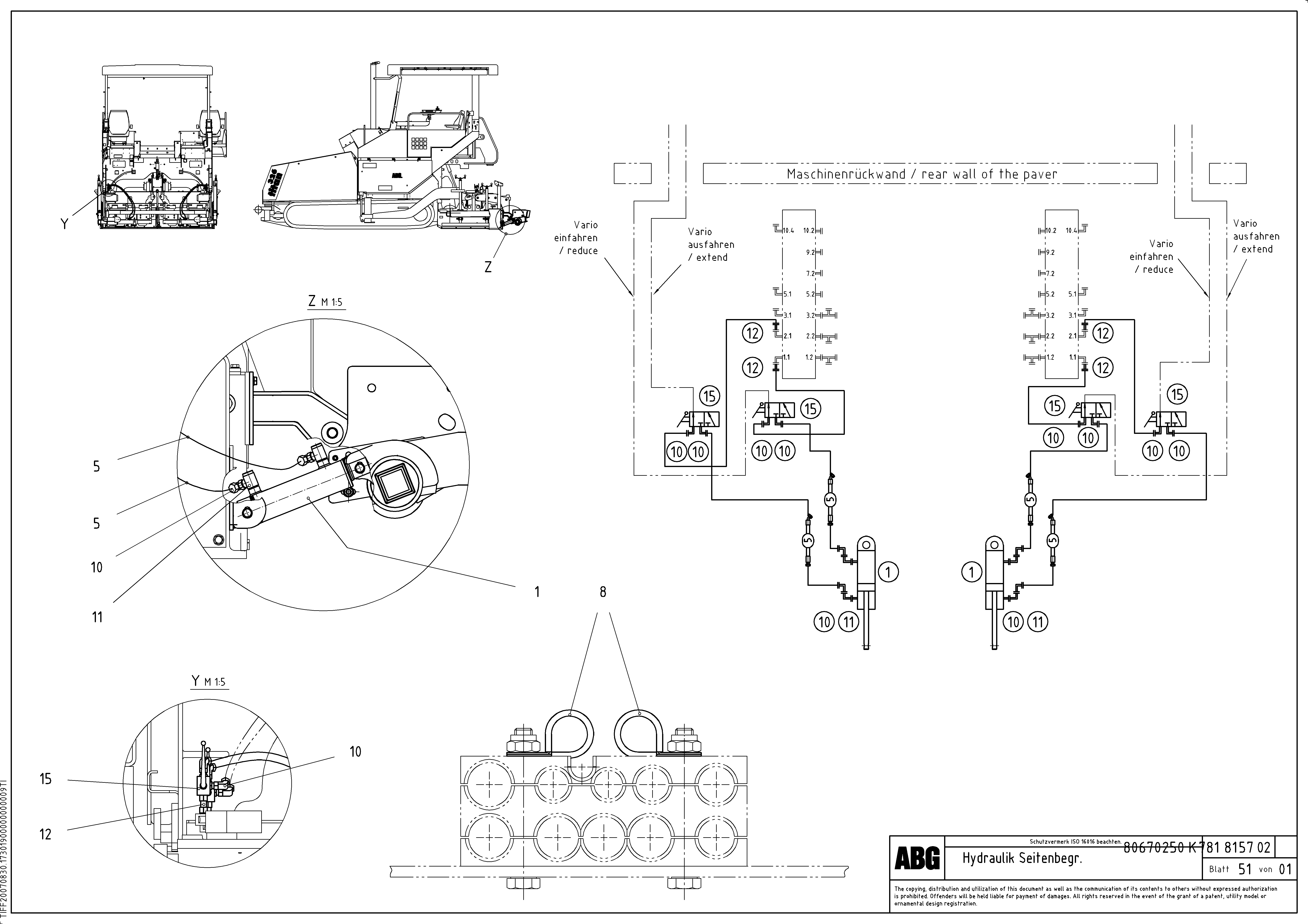 Схема запчастей Volvo VB 88 GTC - 68324 Hydraulic side plate for flapable lateral limitation VB 88 GTC ATT. SCREEDS 3,0 - 9,0M ABG6870