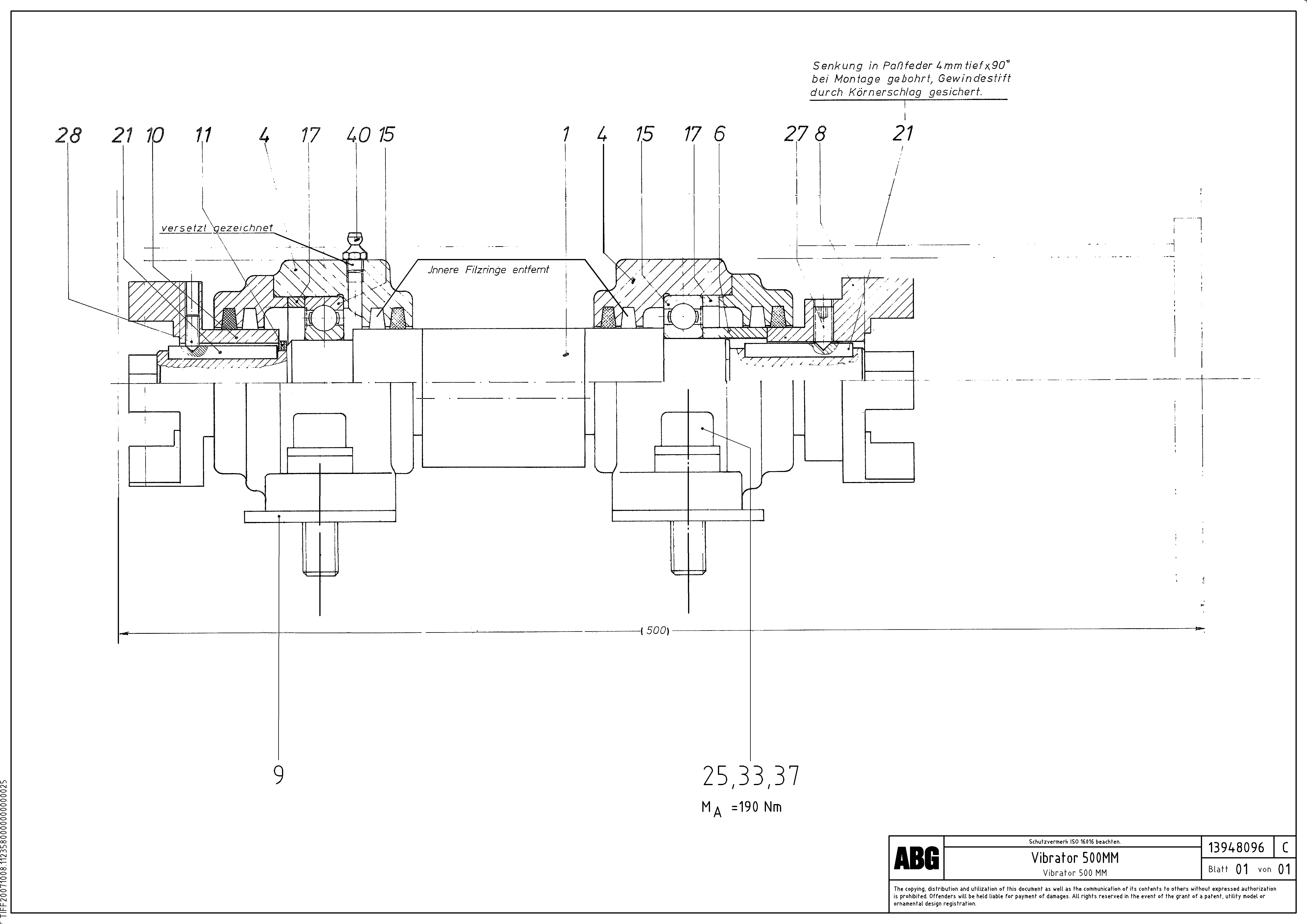 Схема запчастей Volvo VDT 121 - 90456 Vibrator for extension VDT 121 ATT. SCREED 2,5 - 9,0 M ABG7820/ABG7820B