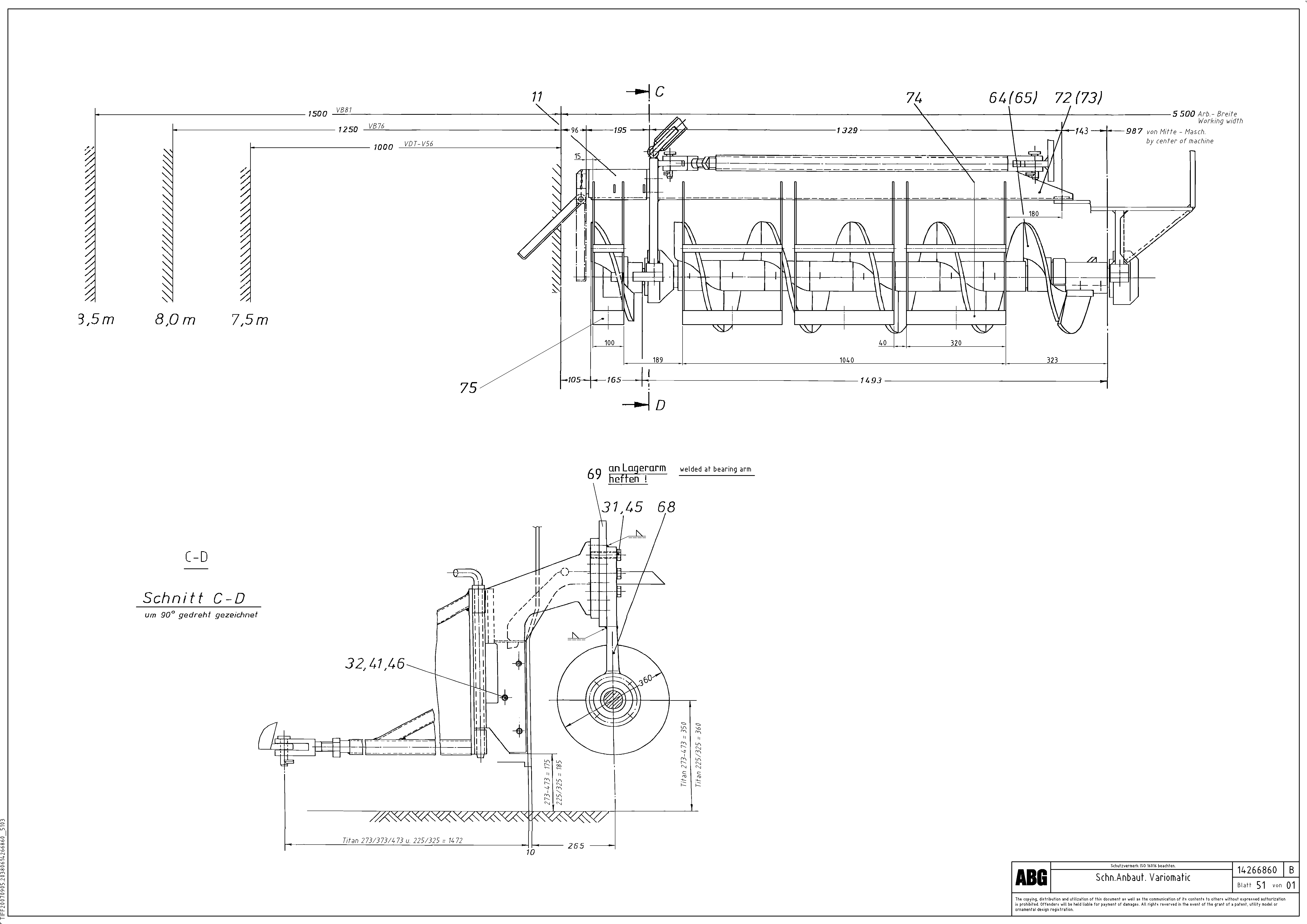 Схема запчастей Volvo VDT-V 78 ETC - 96960 Auger extension, Variomatic VDT-V 78 ETC ATT. SCREED 2,5 - 9,0 M ABG8820/ABG8820B