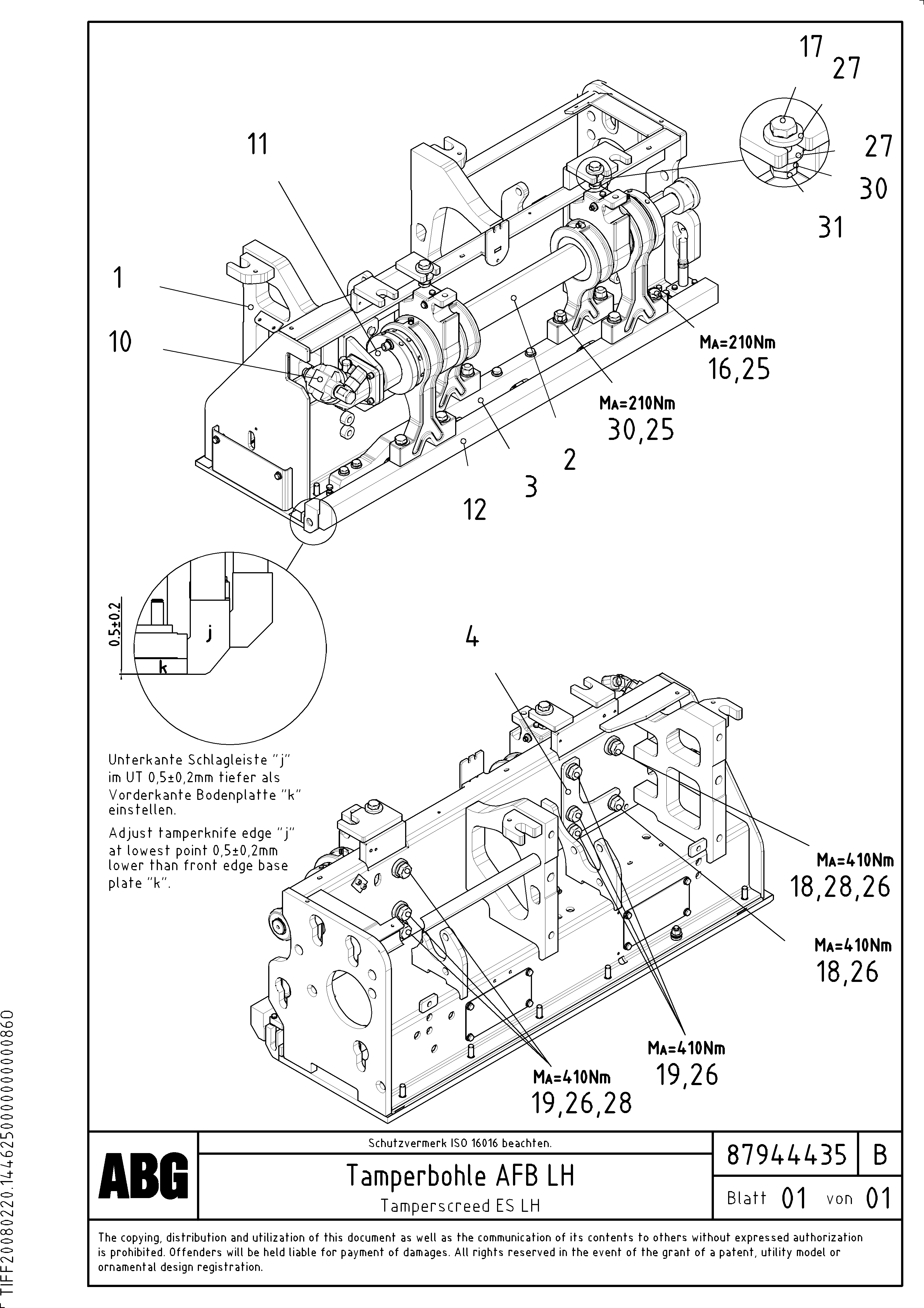 Схема запчастей Volvo VDT-V 78 ETC - 76117 Tamper for extendable screed VDT-V 78 ETC ATT. SCREED 2,5 - 9,0 M ABG8820/ABG8820B