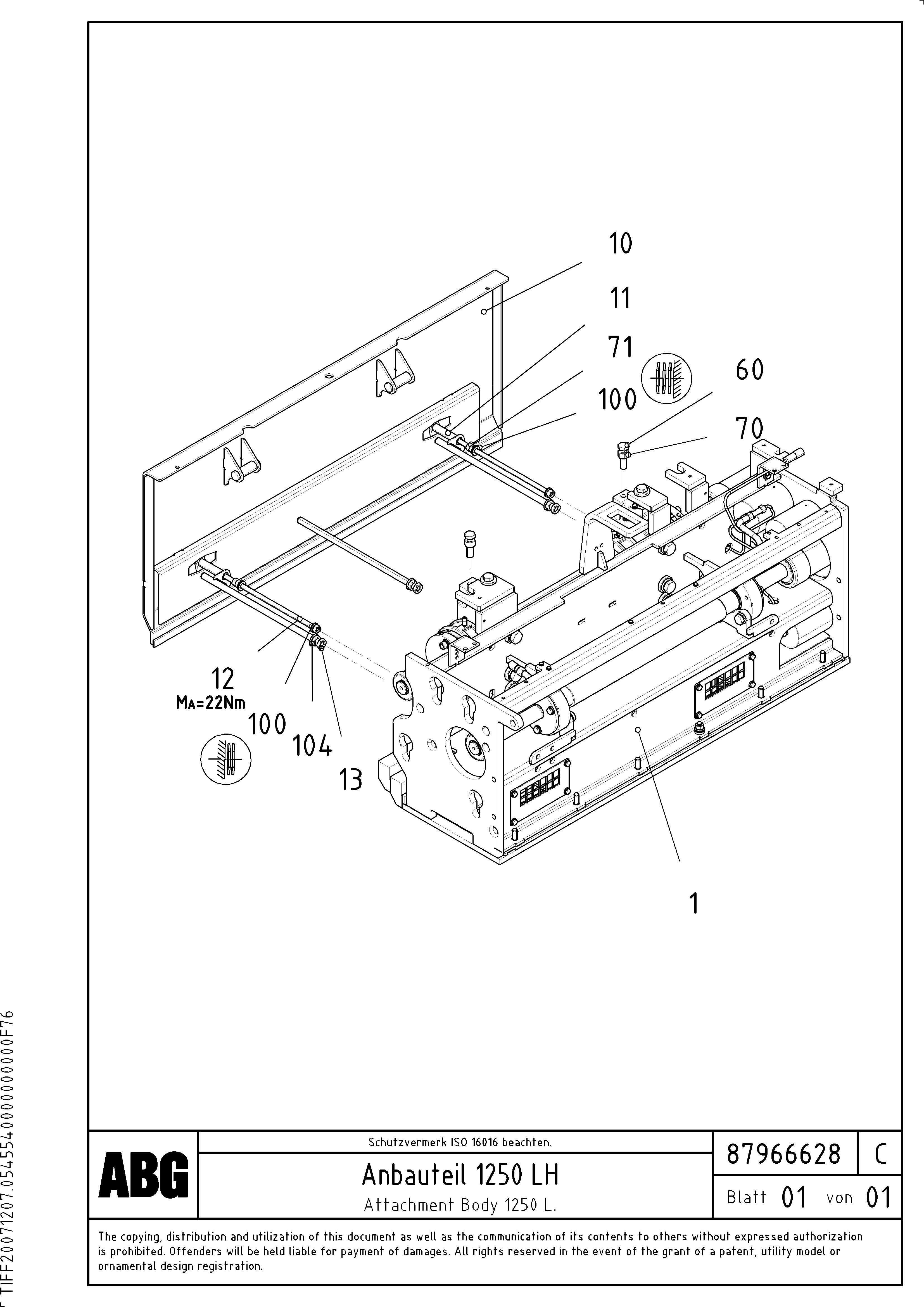 Схема запчастей Volvo VDT-V 78 GTC - 70527 Extension VDT-V 78 GTC ATT. SCREEDS 2,5 - 9,0M AGB8820, AGB8820B