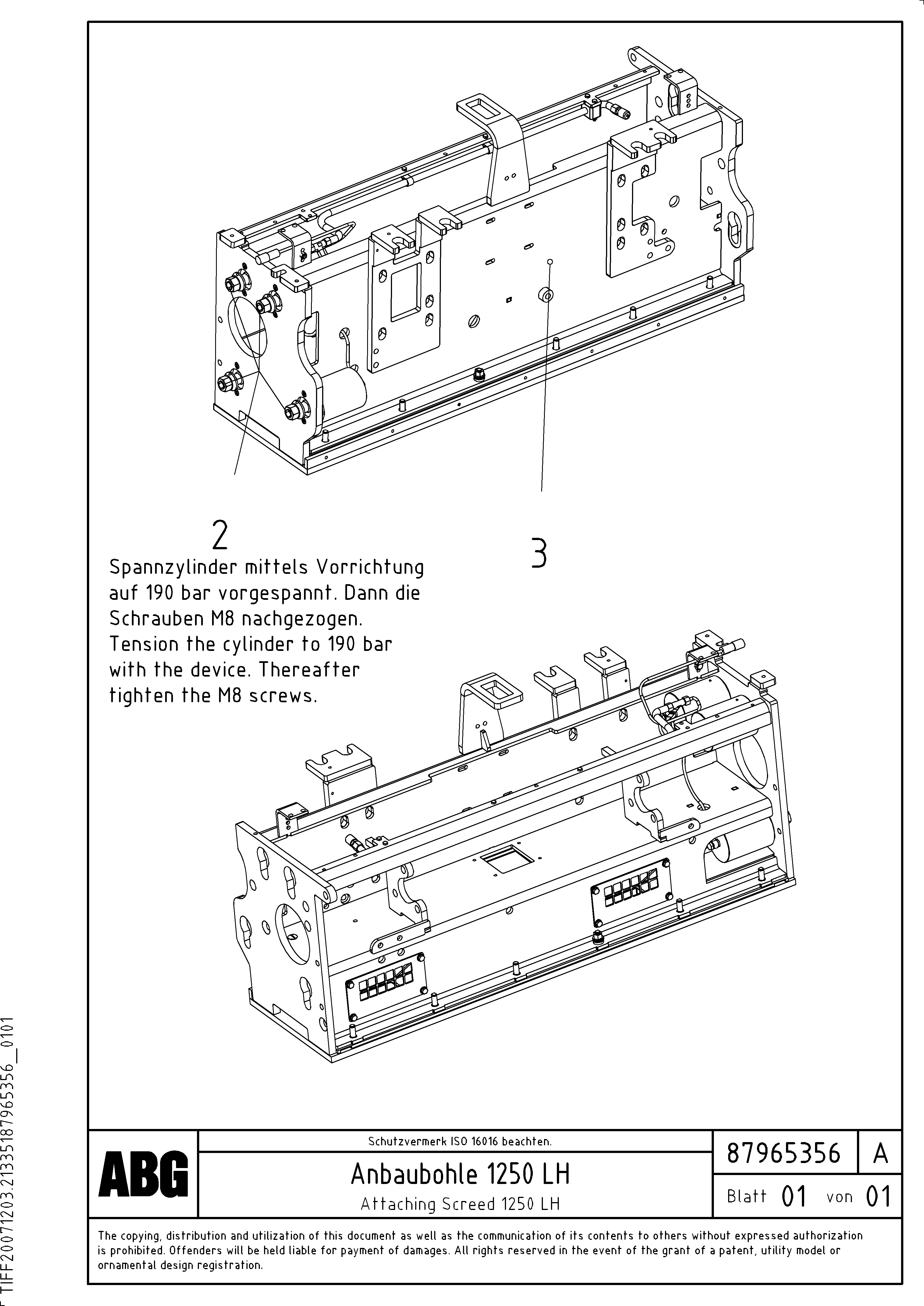 Схема запчастей Volvo VDT-V 78 GTC - 70528 Attaching screed for extension VDT-V 78 GTC ATT. SCREEDS 2,5 - 9,0M AGB8820, AGB8820B